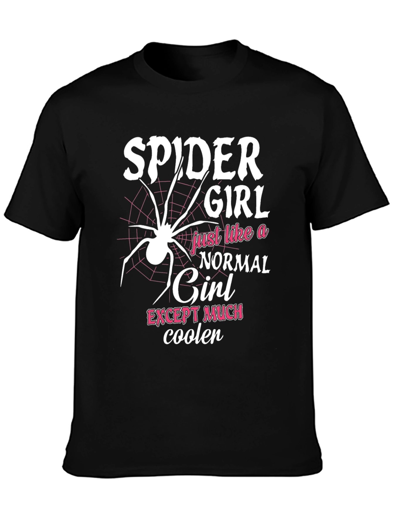 Black Spider Girl T-Shirt - Cool Graphic Tee view 3