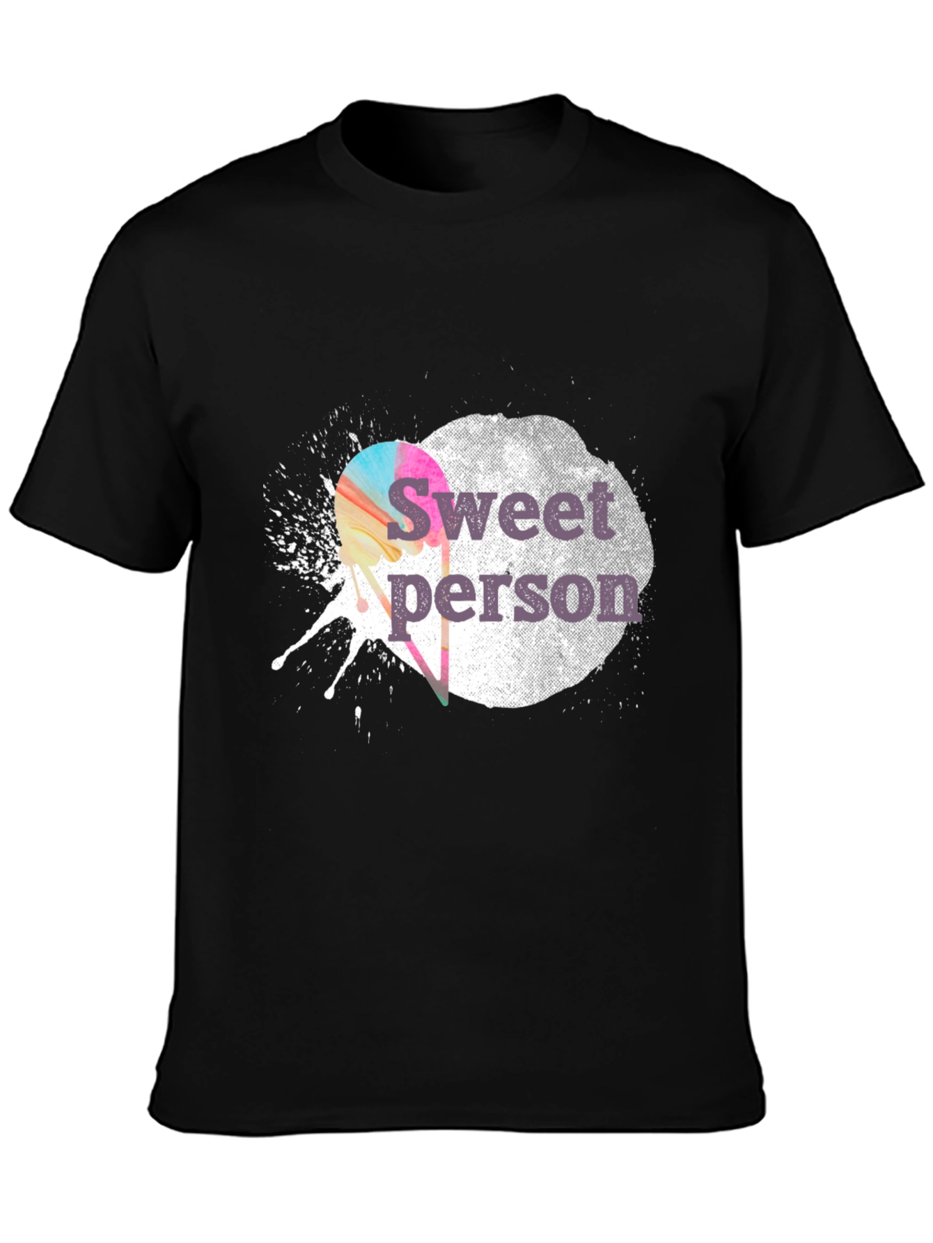 Black Sweet Person Graphic Tee - Soft Cotton Blend view 3