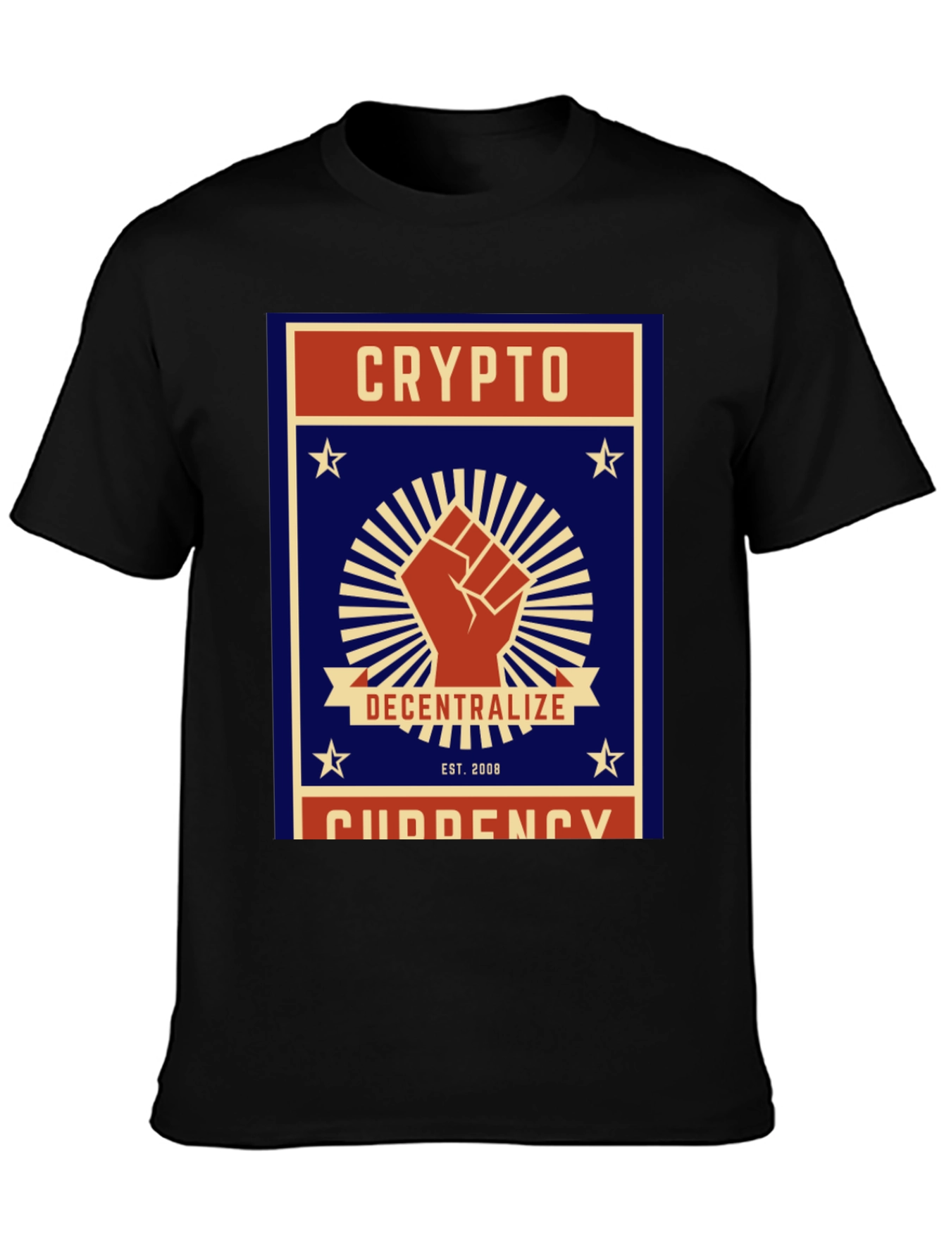 Black Crypto Decentralize T-Shirt - Black Cotton Graphic Tee view 3