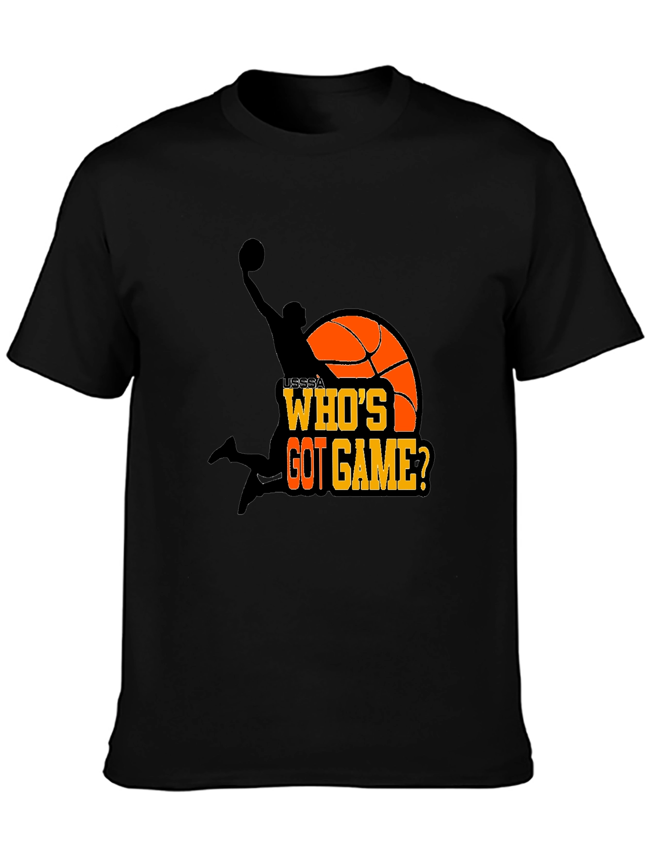 Black Who's Got Game? Basketball T-Shirt view 3