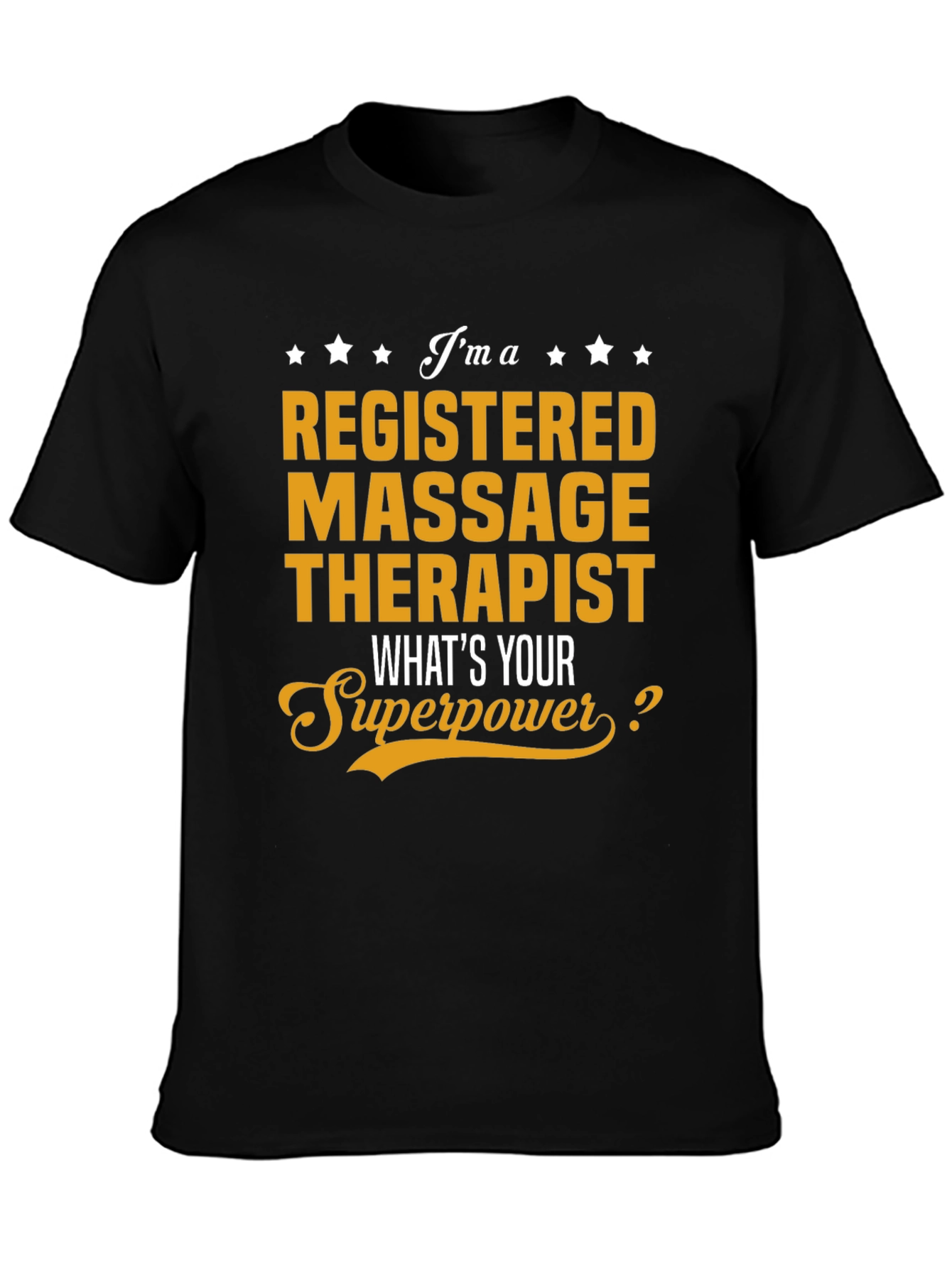 Black Massage Therapist Superpower T-Shirt - Black view 3