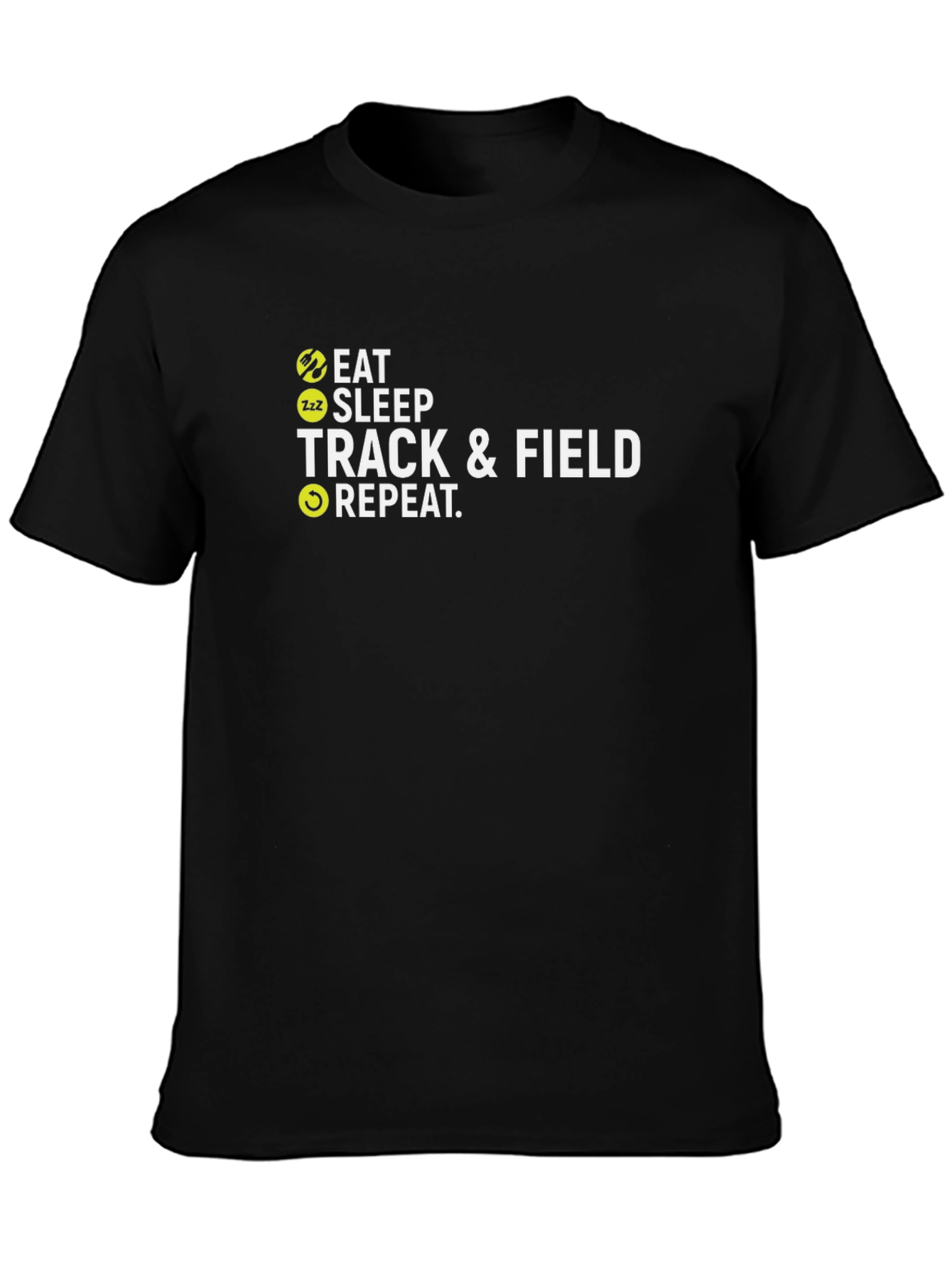 Black Eat Sleep Track & Field Repeat Black T-Shirt view 3