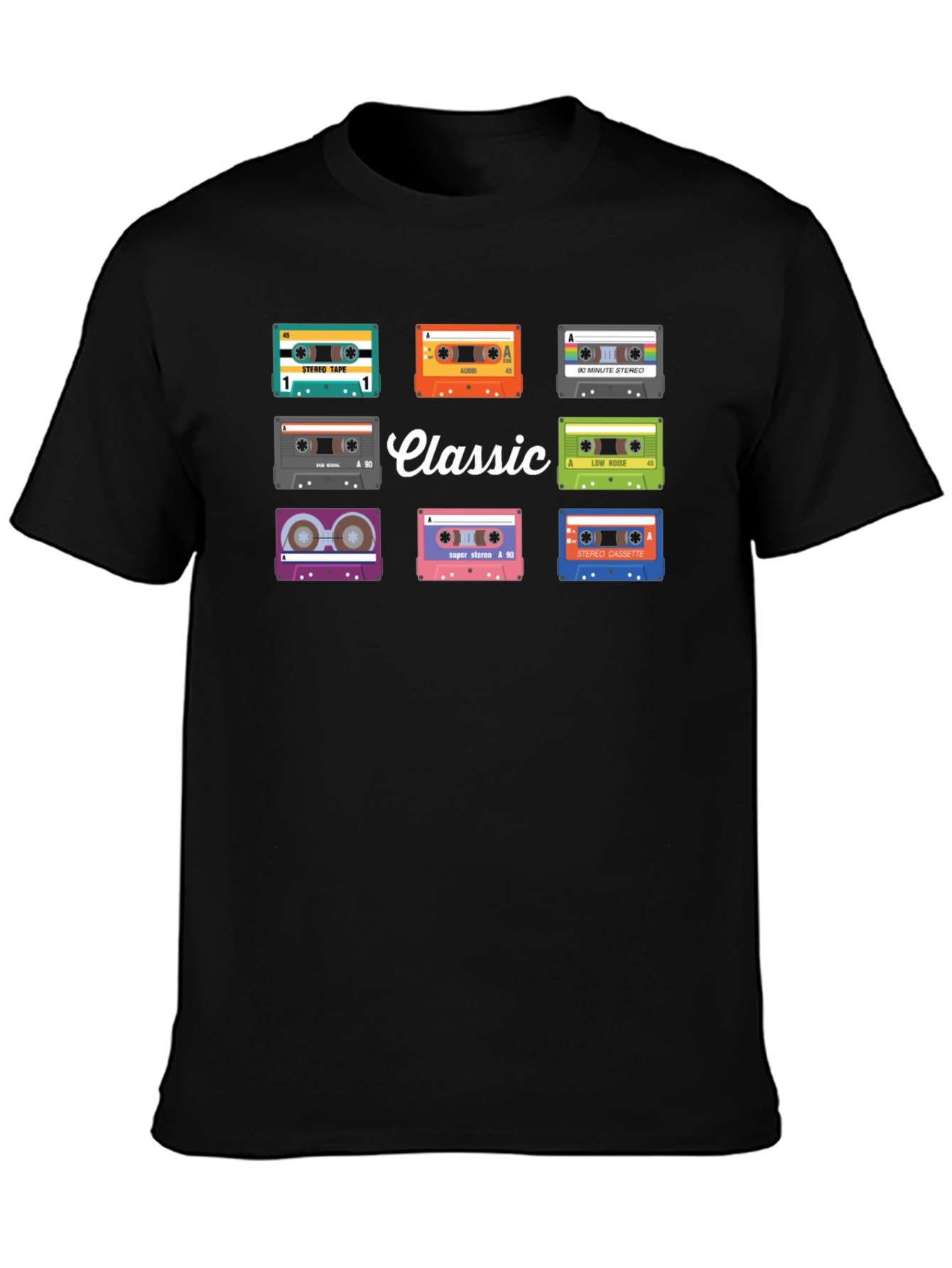 Black Classic Cassette Tape Graphic Tee view 3