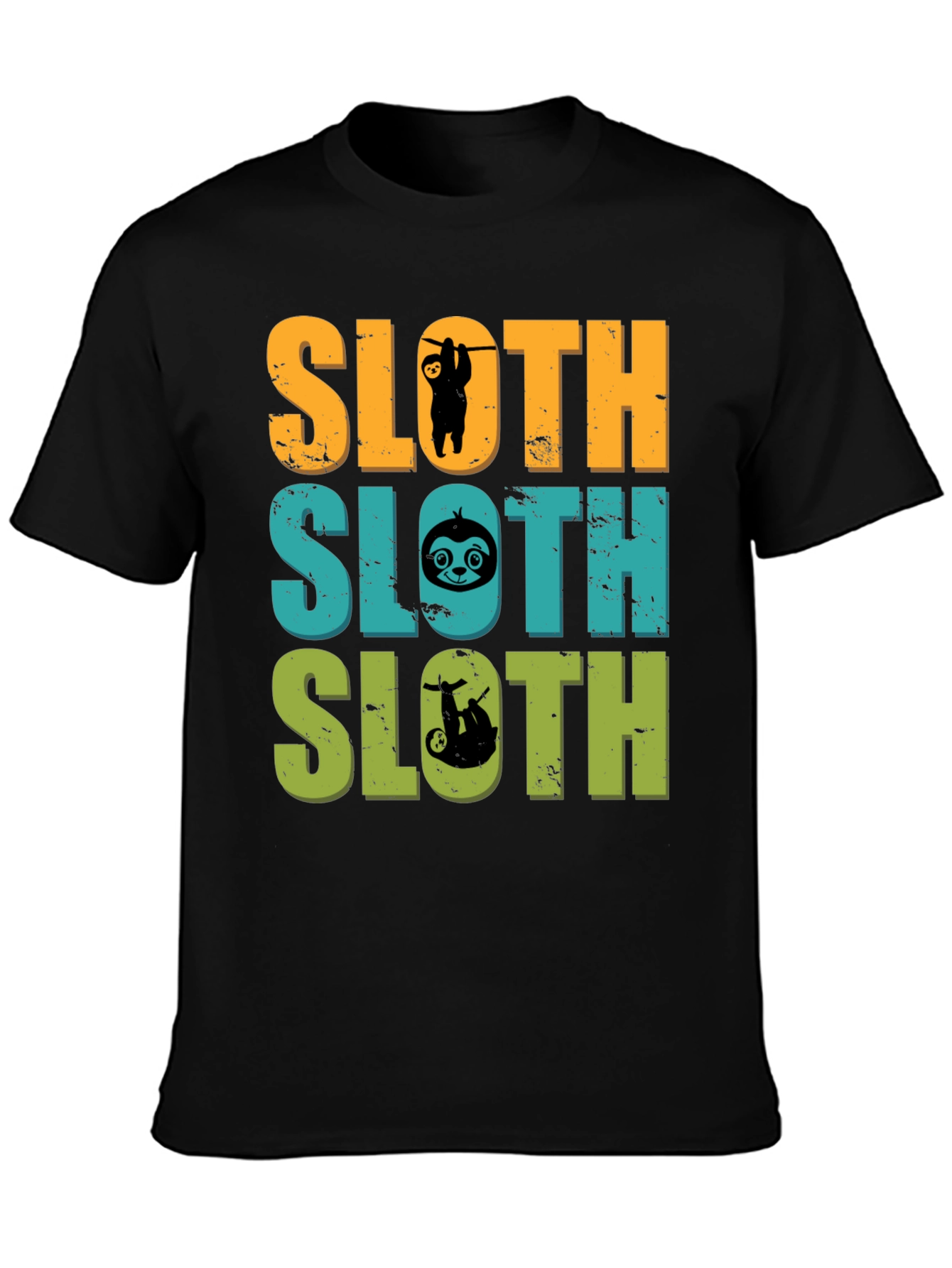 Black Sloth Lover T-Shirt Funny Animal Tee Men's view 3
