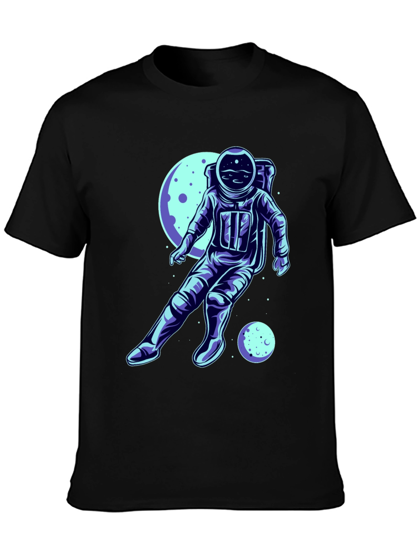 Black Astronaut Graphic Tee - Space Adventure Shirt view 3