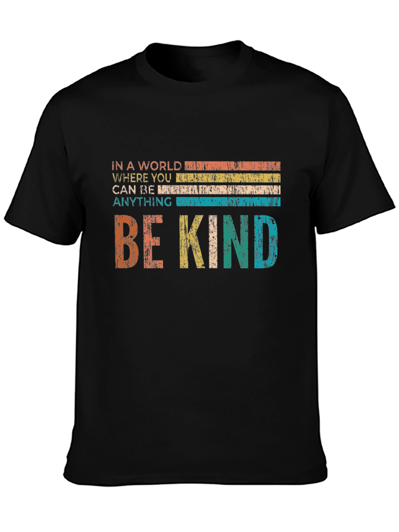Black Be Kind Vintage Style Graphic Tee view 3