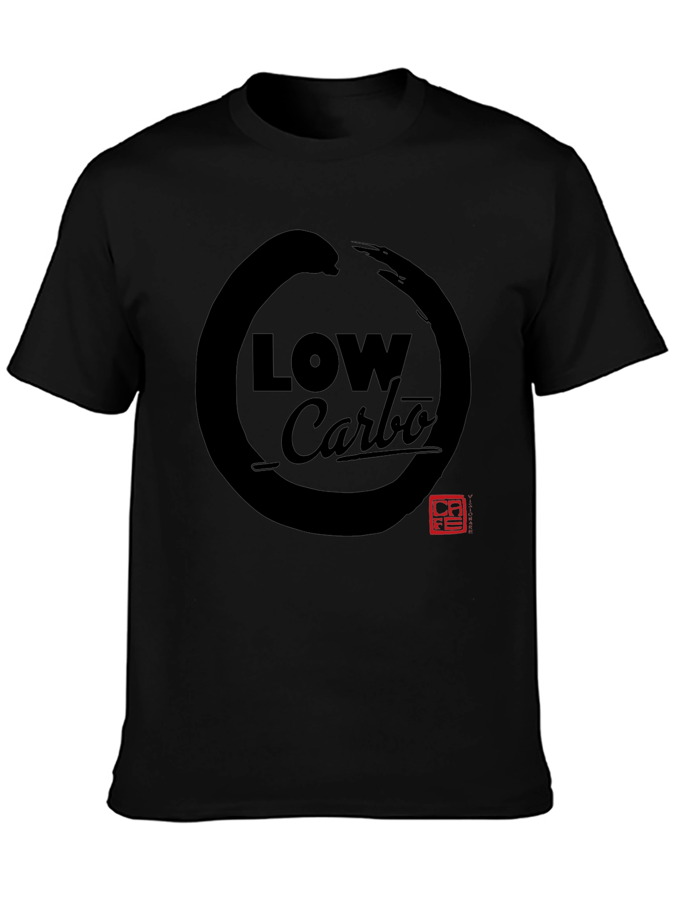 Black Low Carbo Graphic Tee - Zen Circle Design view 3