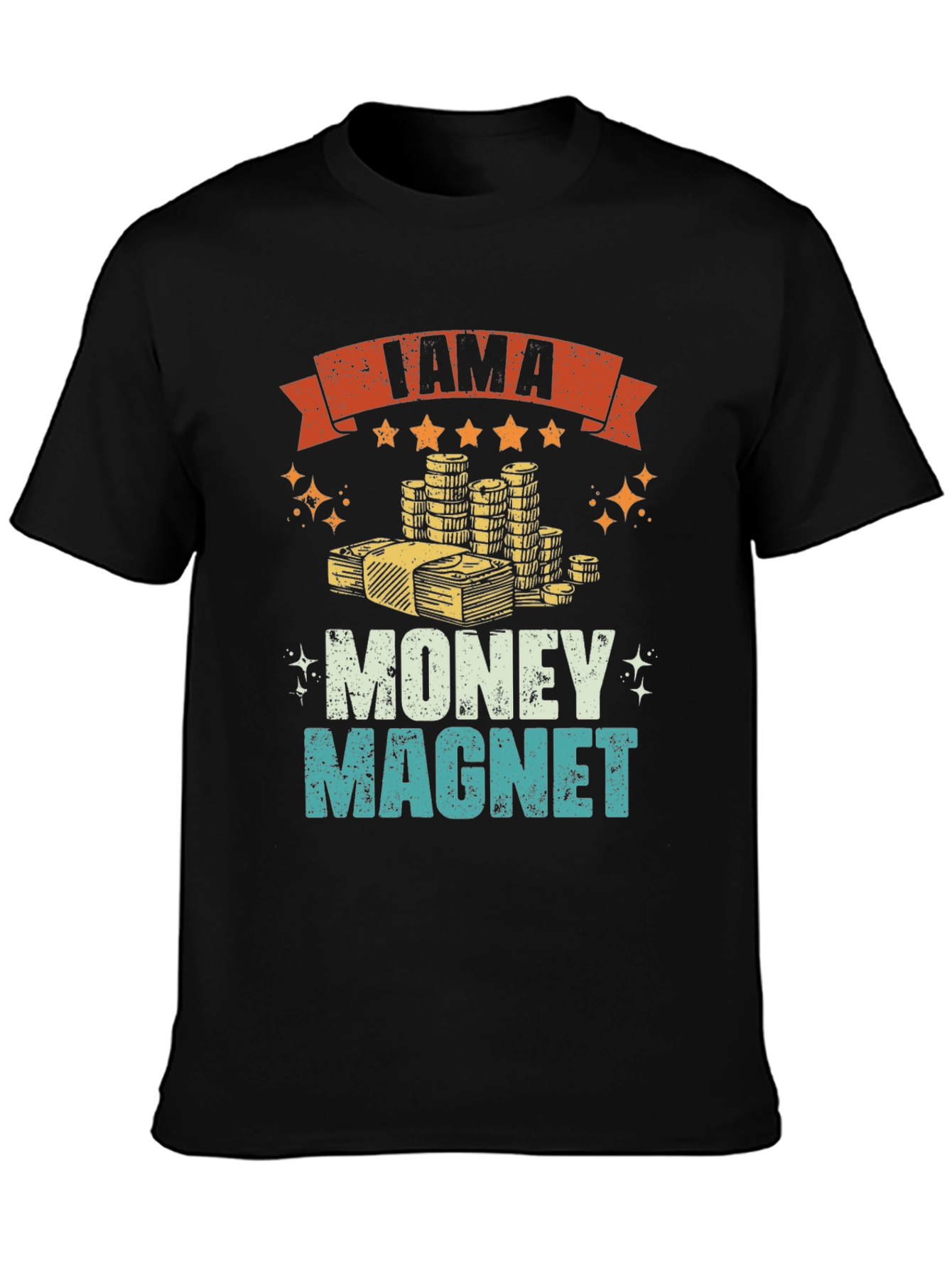 Black I am a Money Magnet Graphic Tee view 3