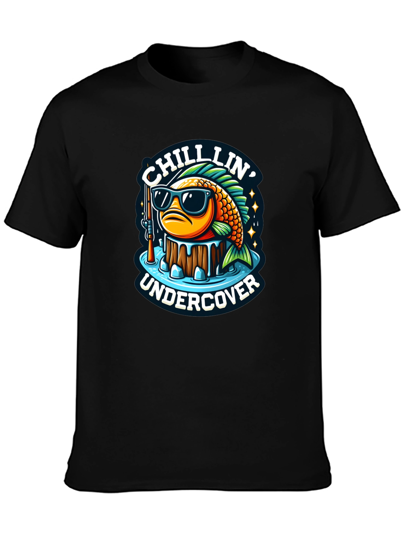 Black Chillin' Undercover Fish Graphic Tee view 3