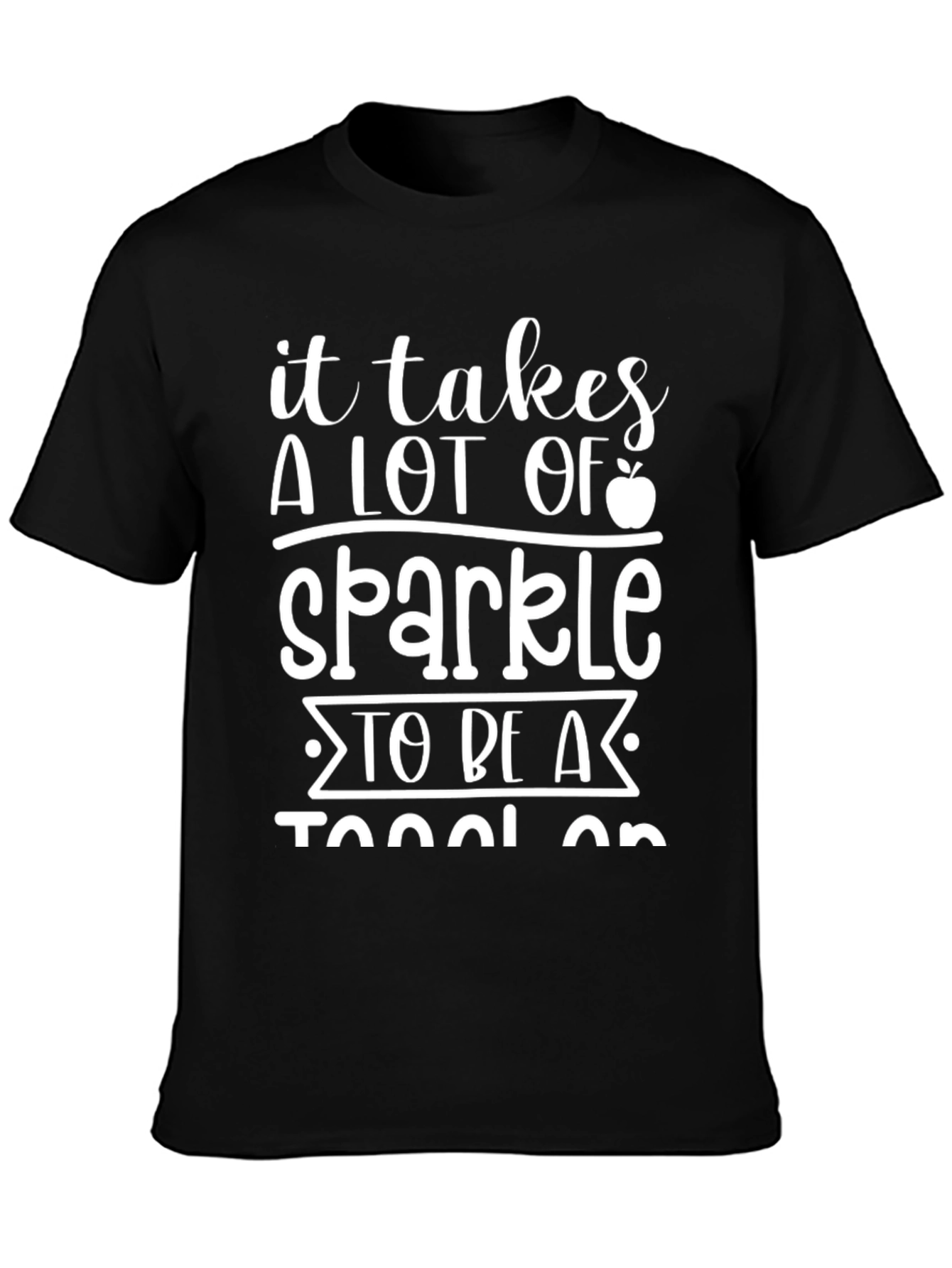 Black Sparkle Teacher T-Shirt view 3