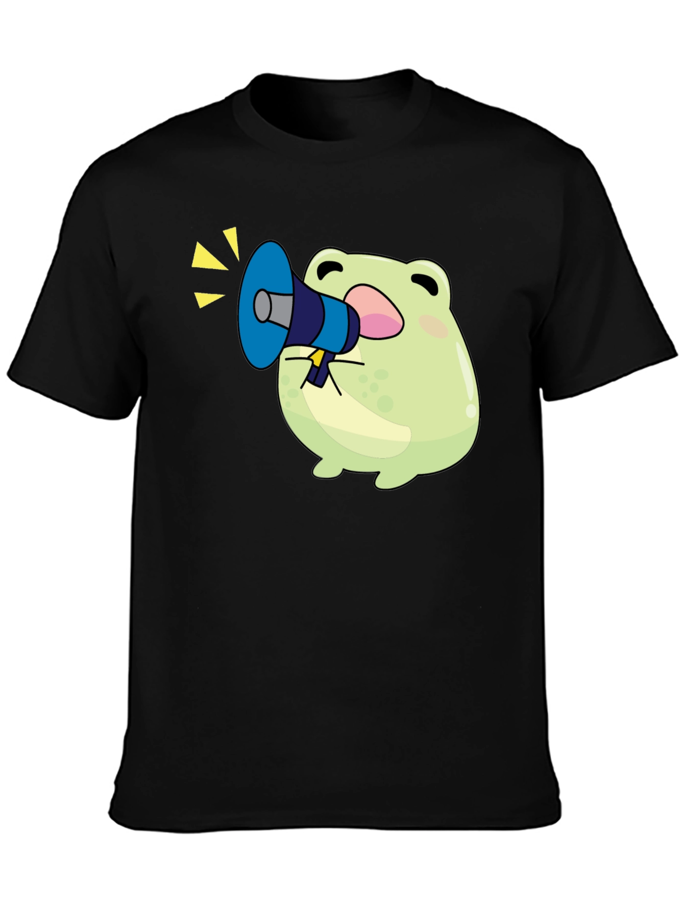 Black Frog with Megaphone T-Shirt - Black Graphic Tee view 3