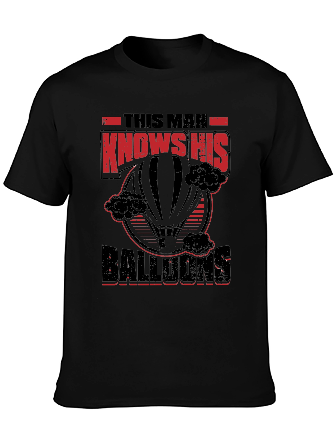 Black This Man Knows His Balloons Graphic T-Shirt view 3