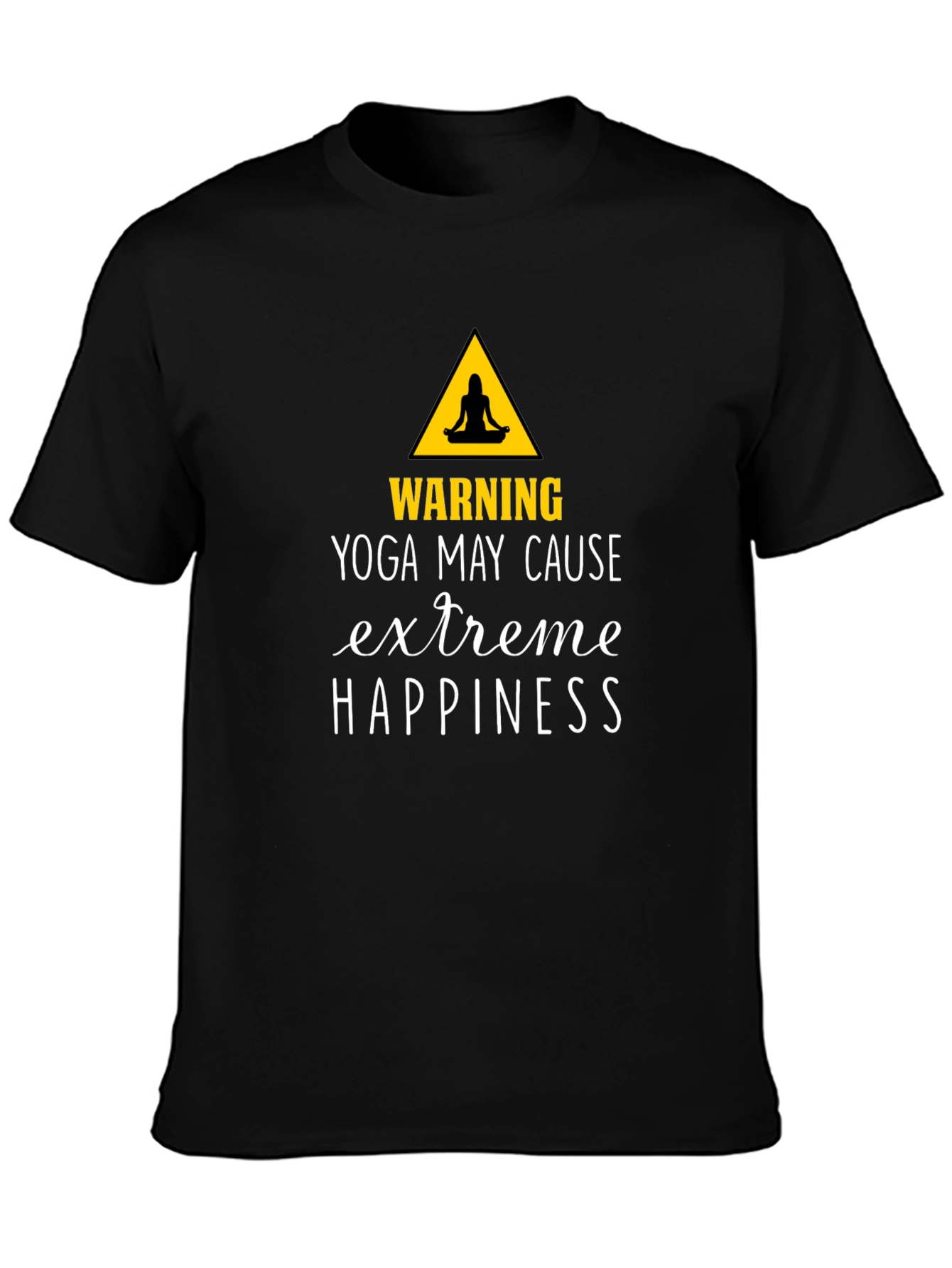 Black Yoga May Cause Extreme Happiness Graphic Tee view 3