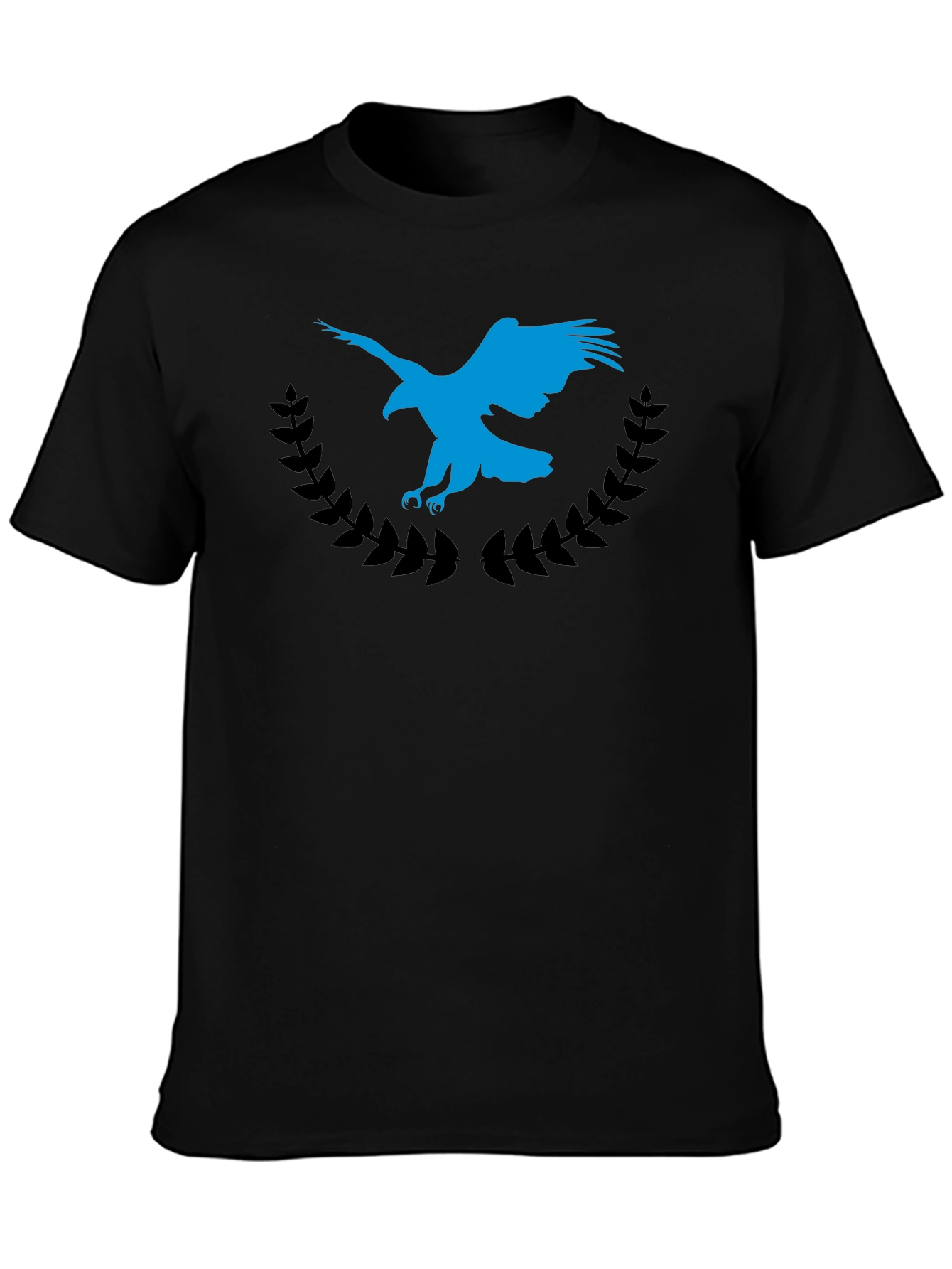 Black Eagle Crest Graphic Tee - Soft Black Cotton Blend view 3