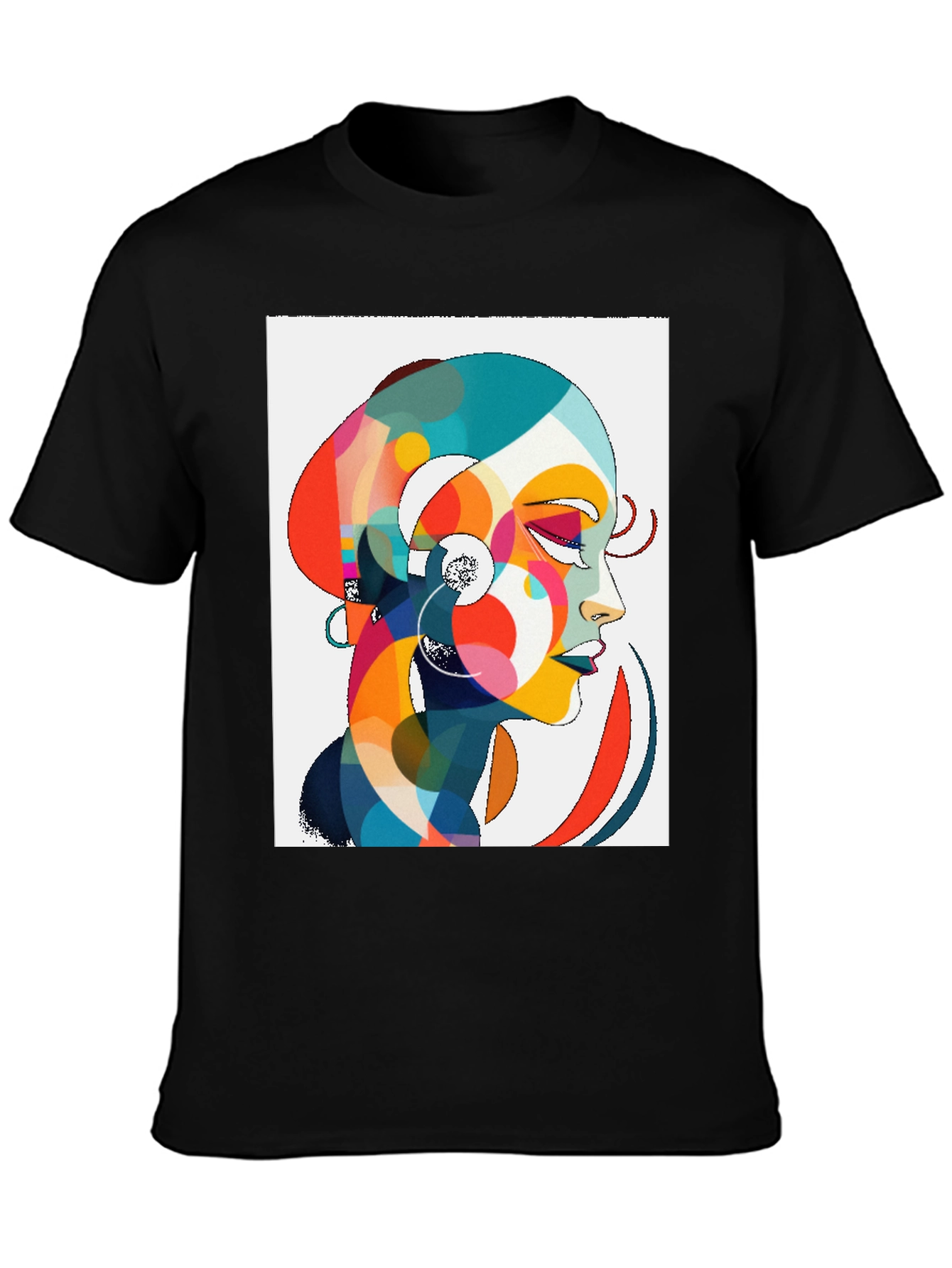 Black Abstract Woman Graphic Tee - Stylish Comfort view 3