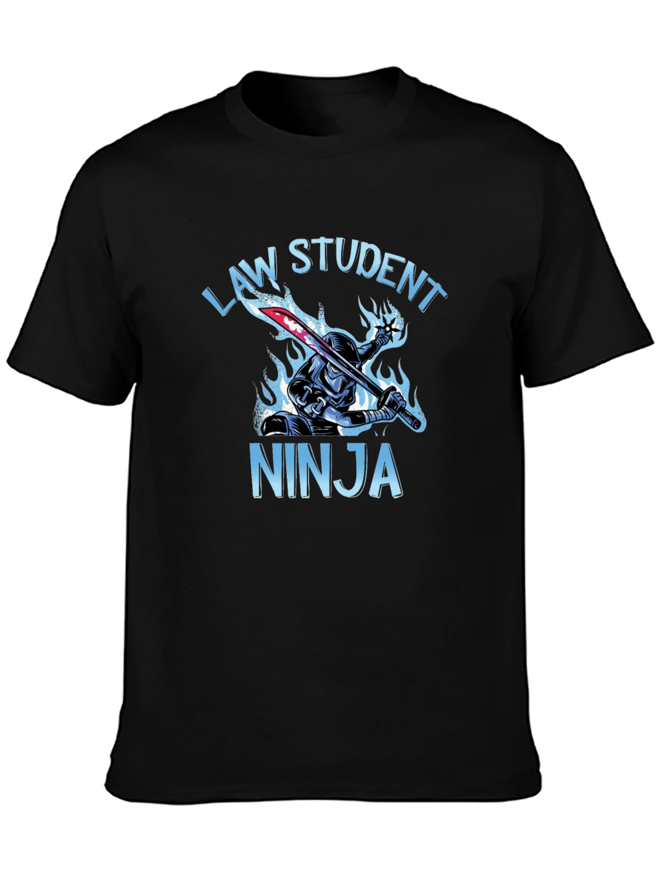 Black Law Student Ninja Graphic T-Shirt view 3