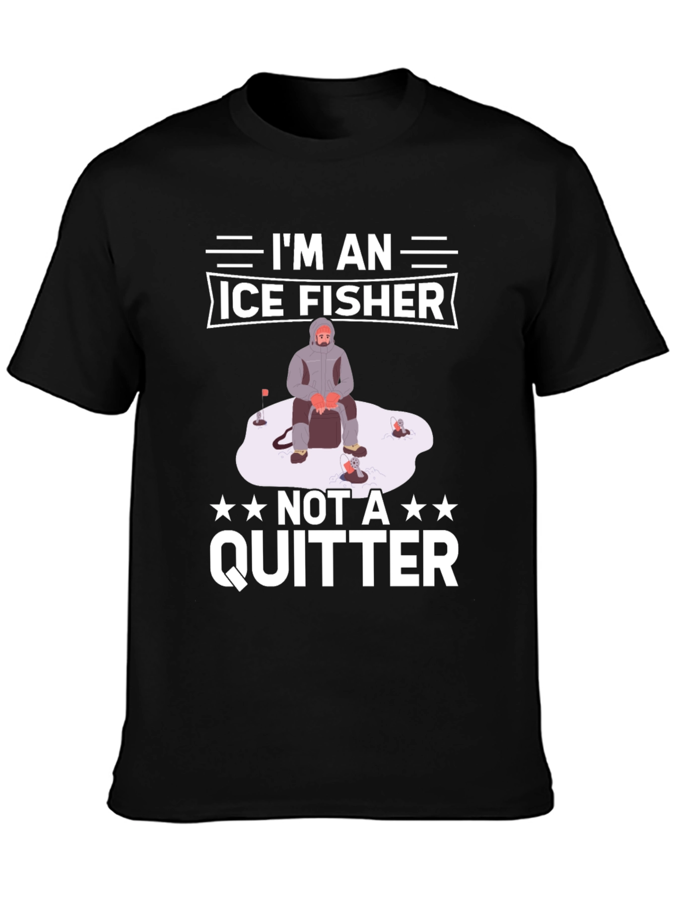 Black Ice Fisher T-Shirt - Not A Quitter! view 3