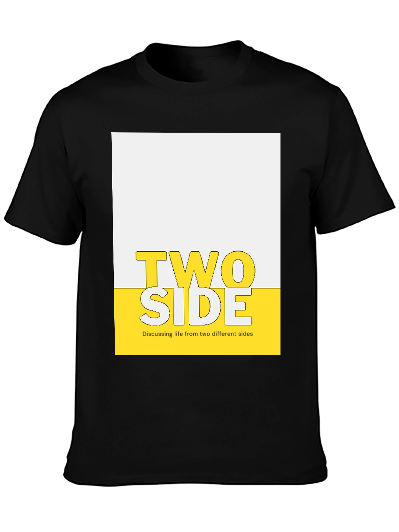 Black Two Side Graphic Print T-Shirt view 3