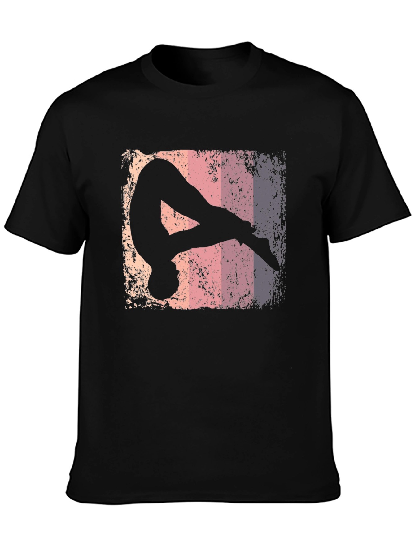 Black Retro Gymnastics Silhouette Graphic Tee view 3
