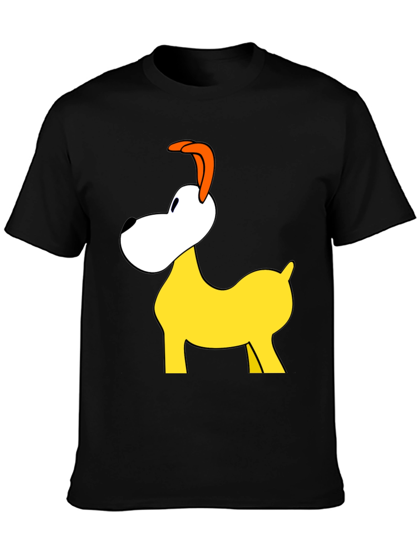 Black Cartoon Dog Graphic Tee - Black Cotton Blend Shirt view 3