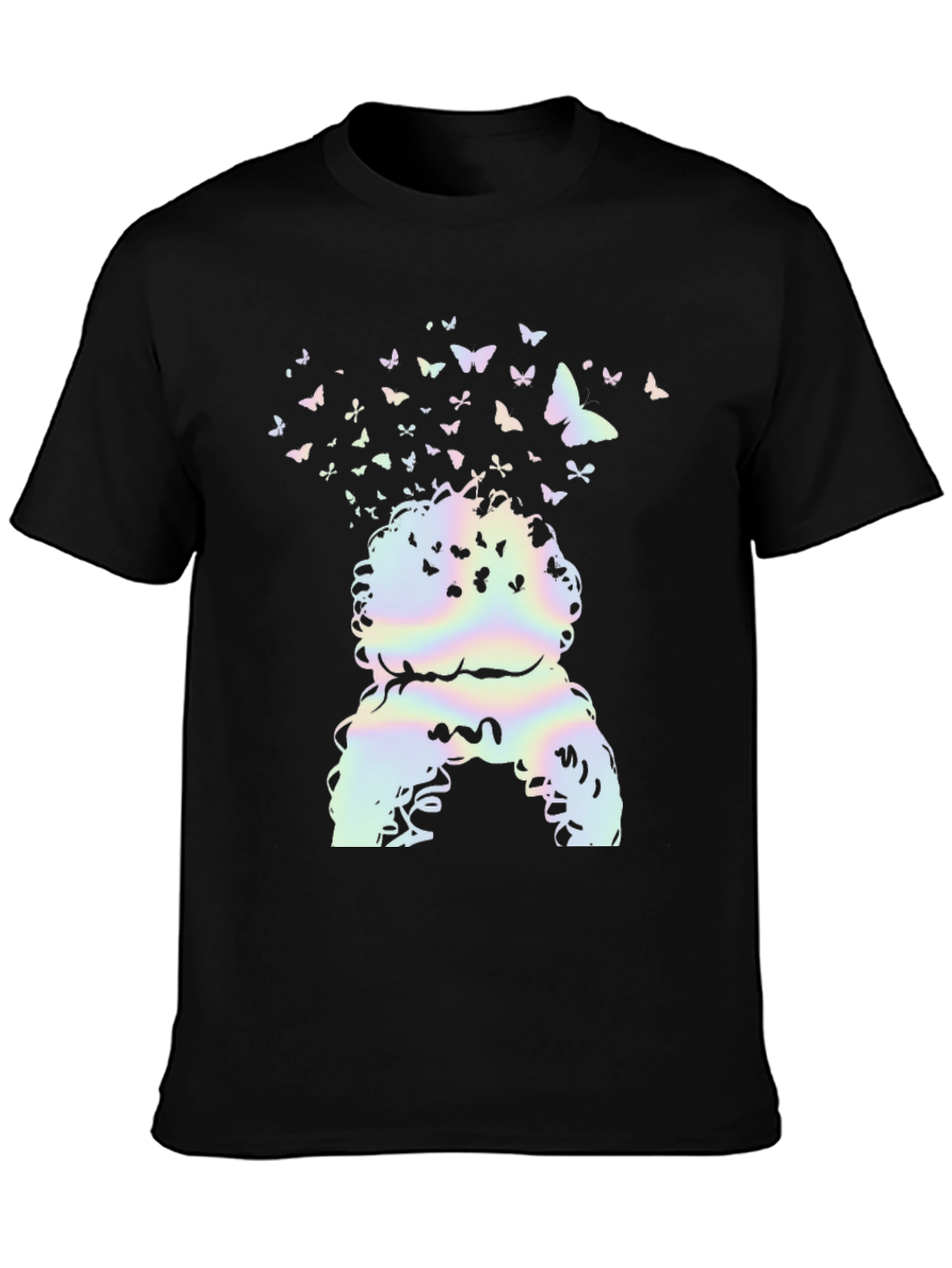 Black Butterfly Afro T-Shirt view 3