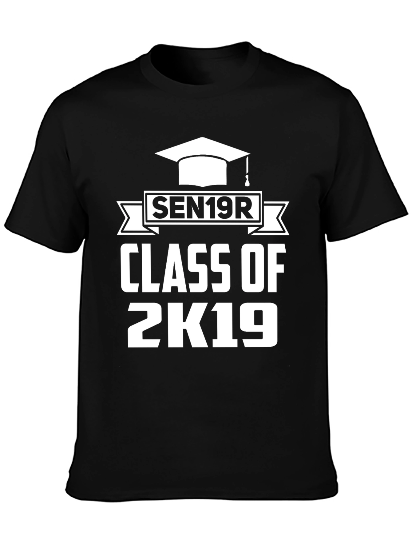 Black Senior Class of 2K19 Graduation T-Shirt view 3