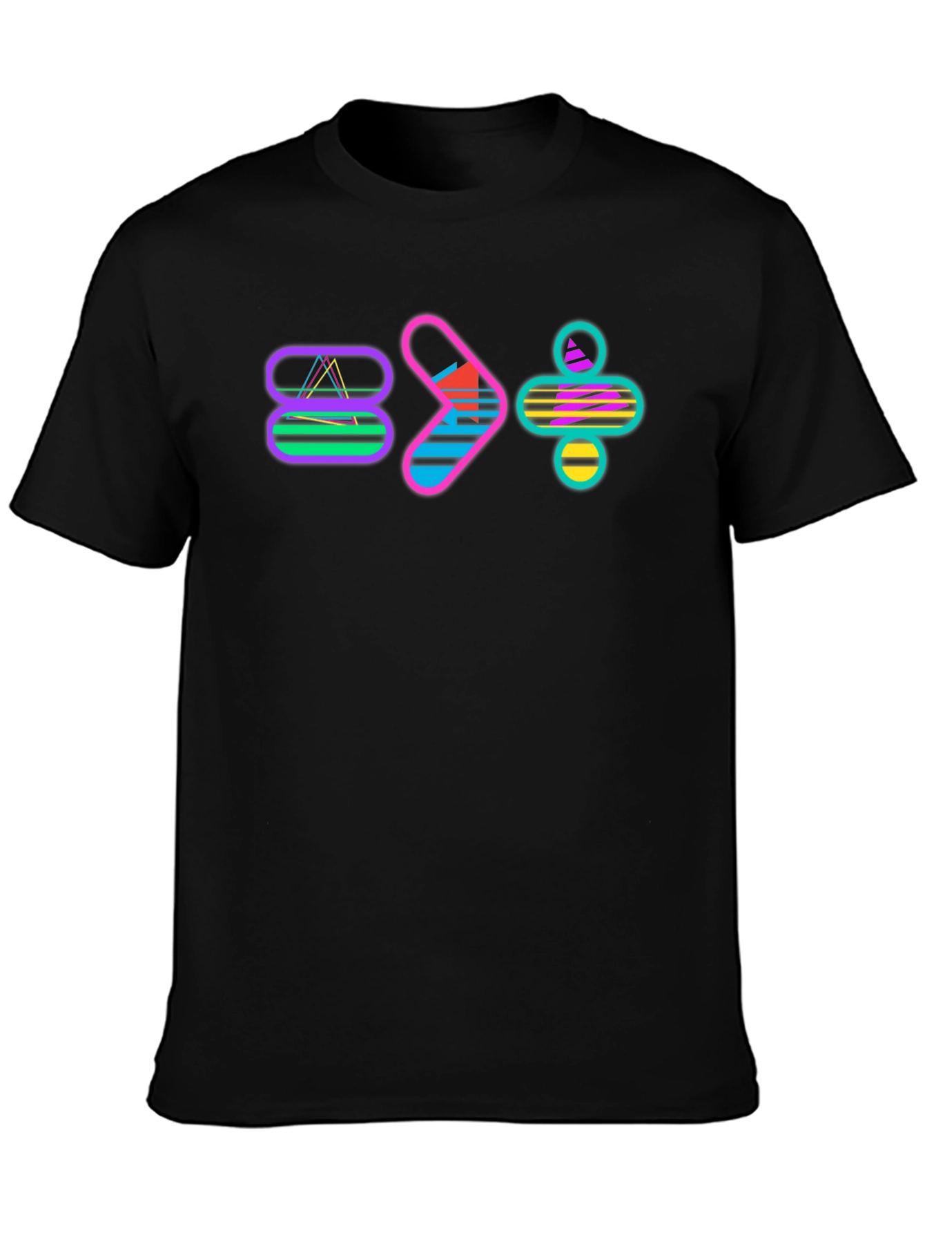 Black Retro Math Symbol T-Shirt view 3