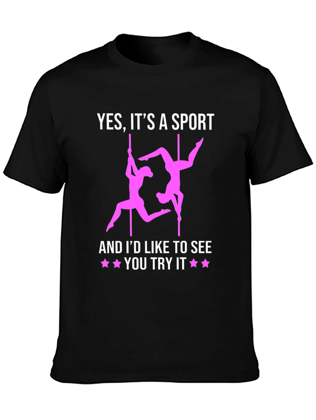 Black Pole Dancing Sport T-Shirt - Funny Athletic Apparel view 3