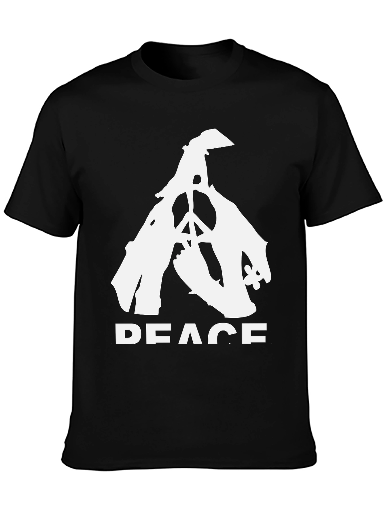 Black Peace Dove T-Shirt - Black Cotton Blend Tee view 3