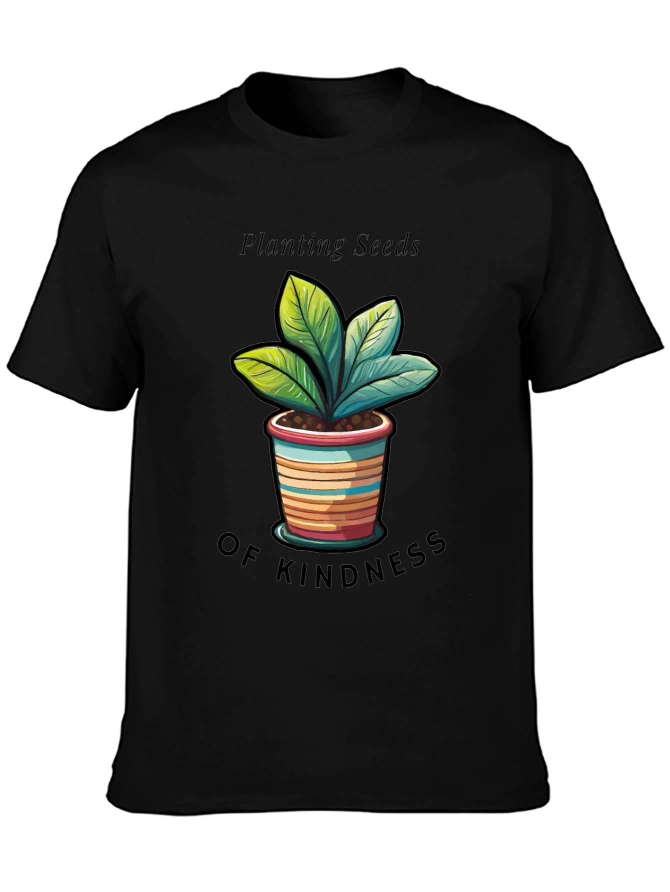 Black Planting Seeds of Kindness Graphic Tee view 3