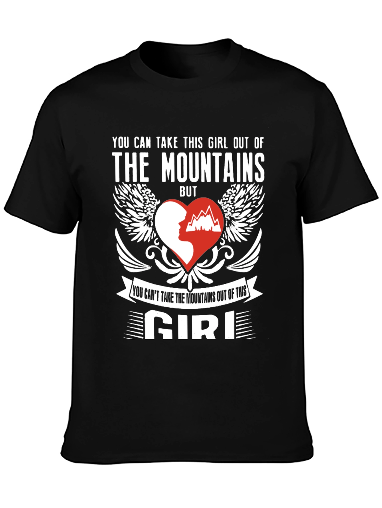 Black Mountains Girl Graphic Tee - Outdoor Adventure Shirt view 3