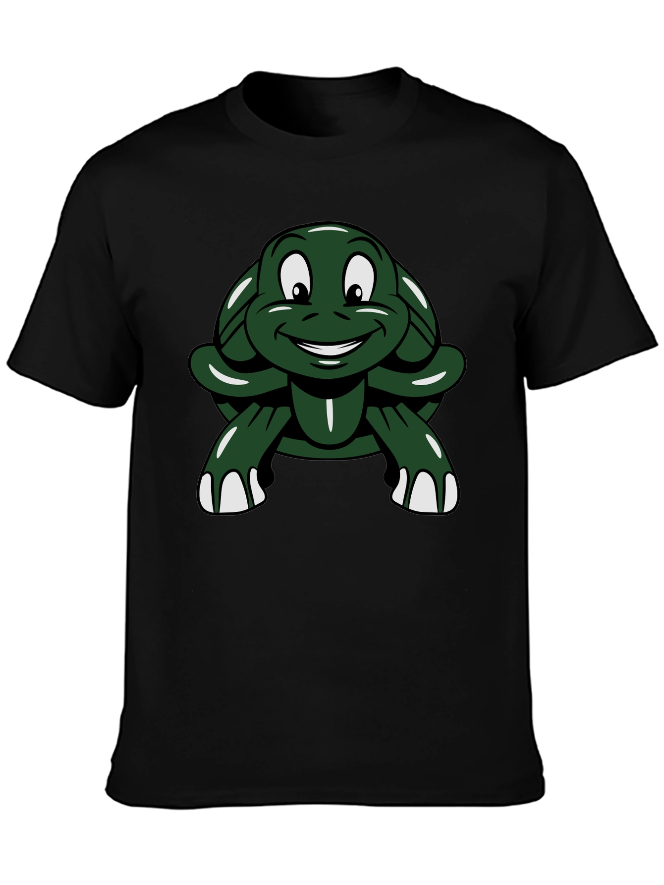Black Turtle Graphic Tee - Black Cotton T-Shirt view 3