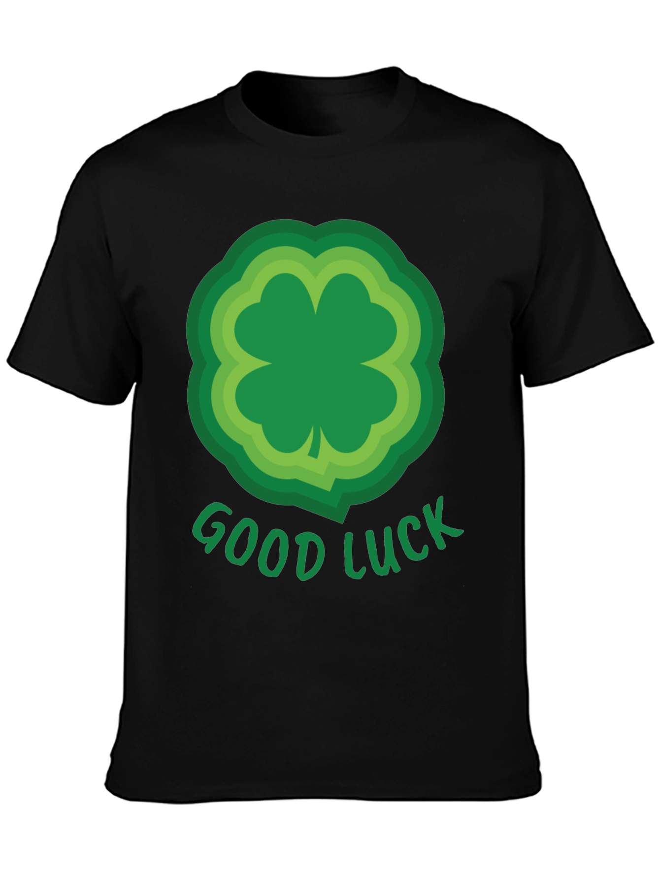 Black Good Luck Shamrock T-Shirt - St. Patrick's Day Tee view 3