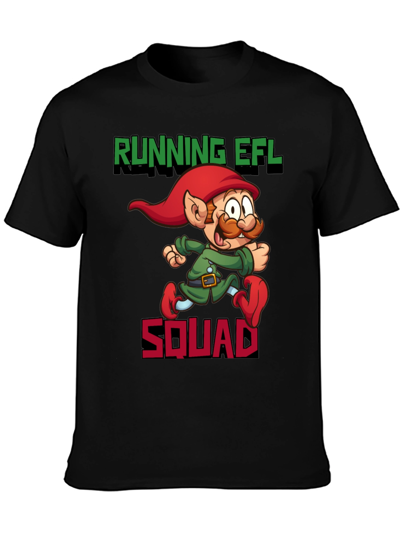Black Running EFL Squad Graphic Tee - Black Cotton T-Shirt view 3
