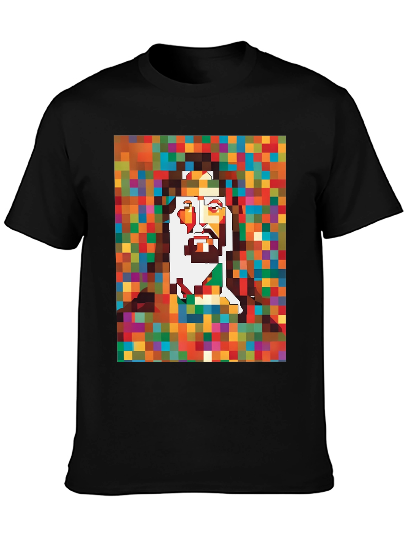 Black Pixel Jesus Graphic Tee - Black view 3