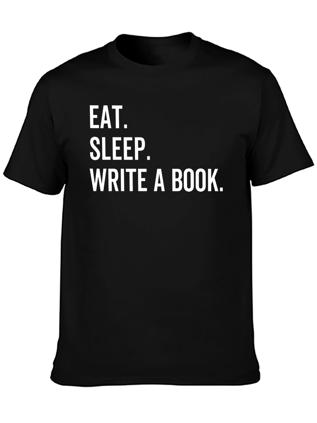 Black Eat Sleep Write a Book Black T-Shirt view 3