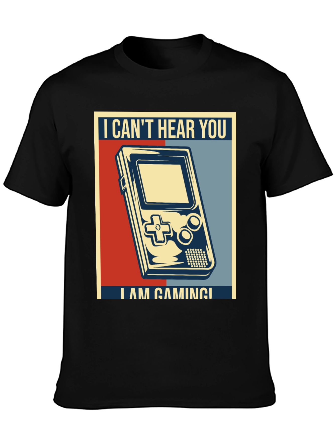 Black I Can't Hear You I'm Gaming T-Shirt view 3