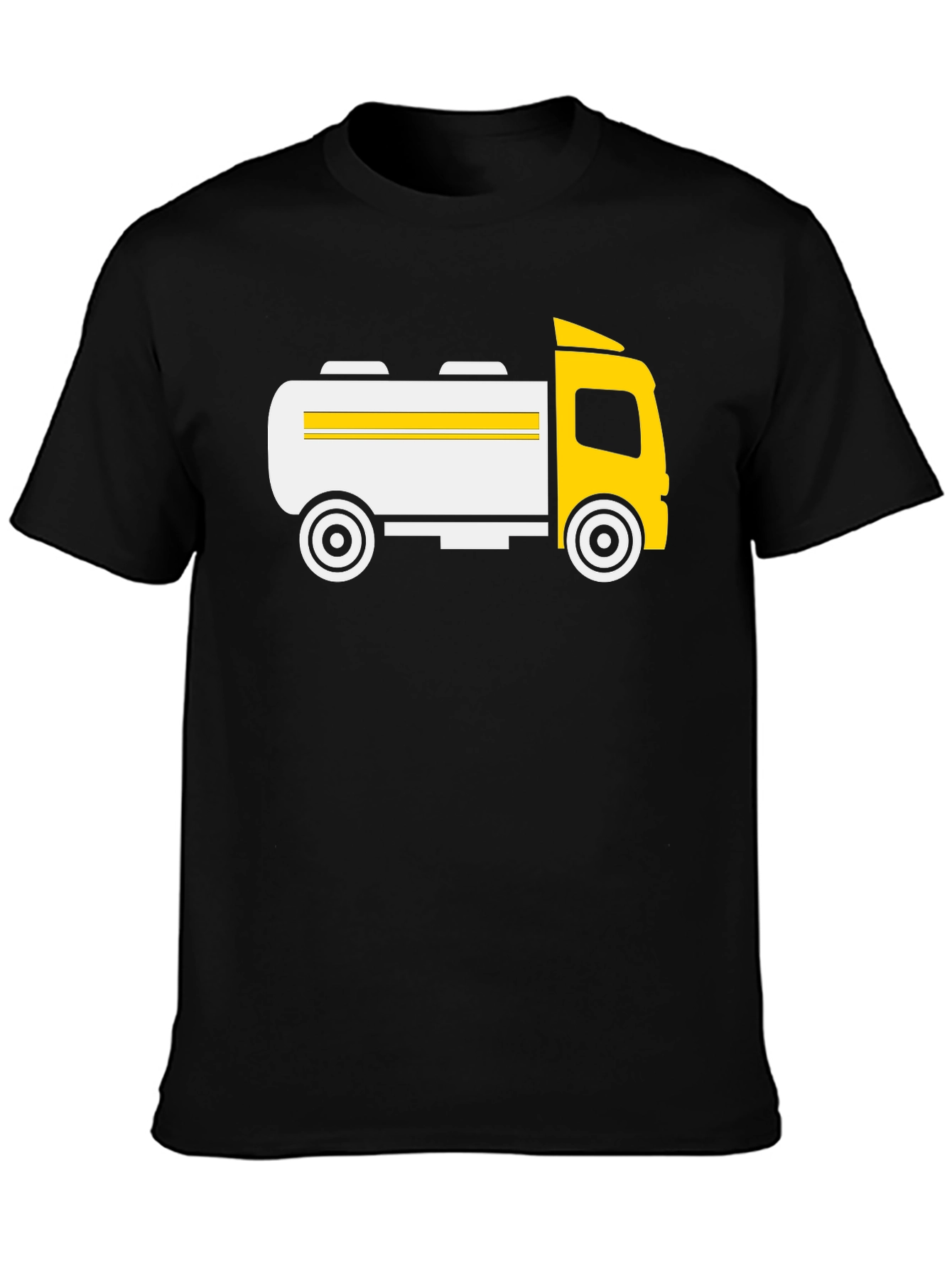 Black Fuel Tanker Truck Graphic T-Shirt - Black view 3