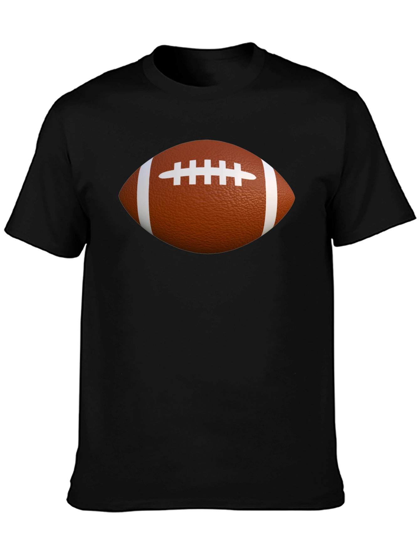Black Football Graphic T-Shirt - Casual Cotton Tee view 3