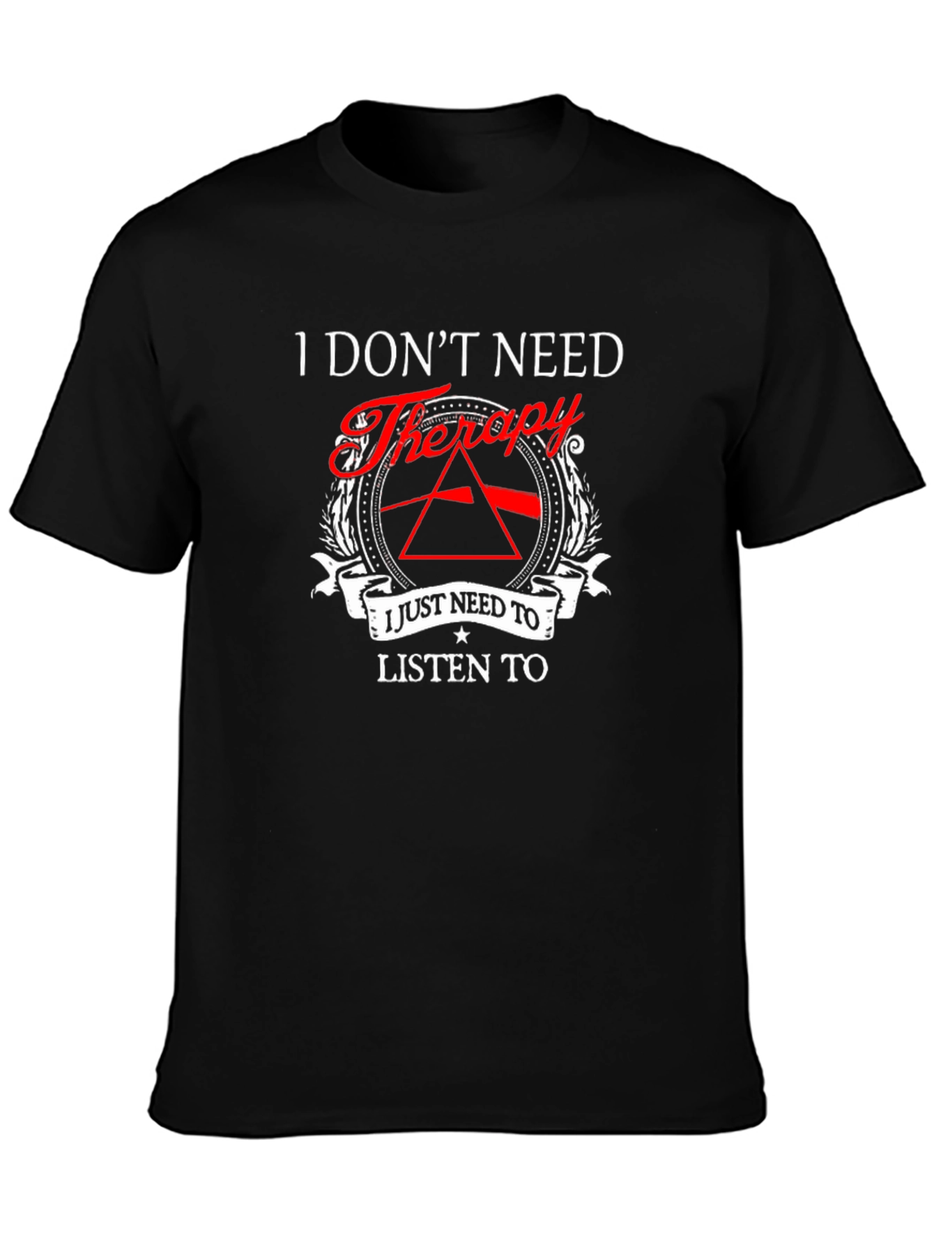 Black I Don't Need Therapy - Pink Floyd T-Shirt view 3