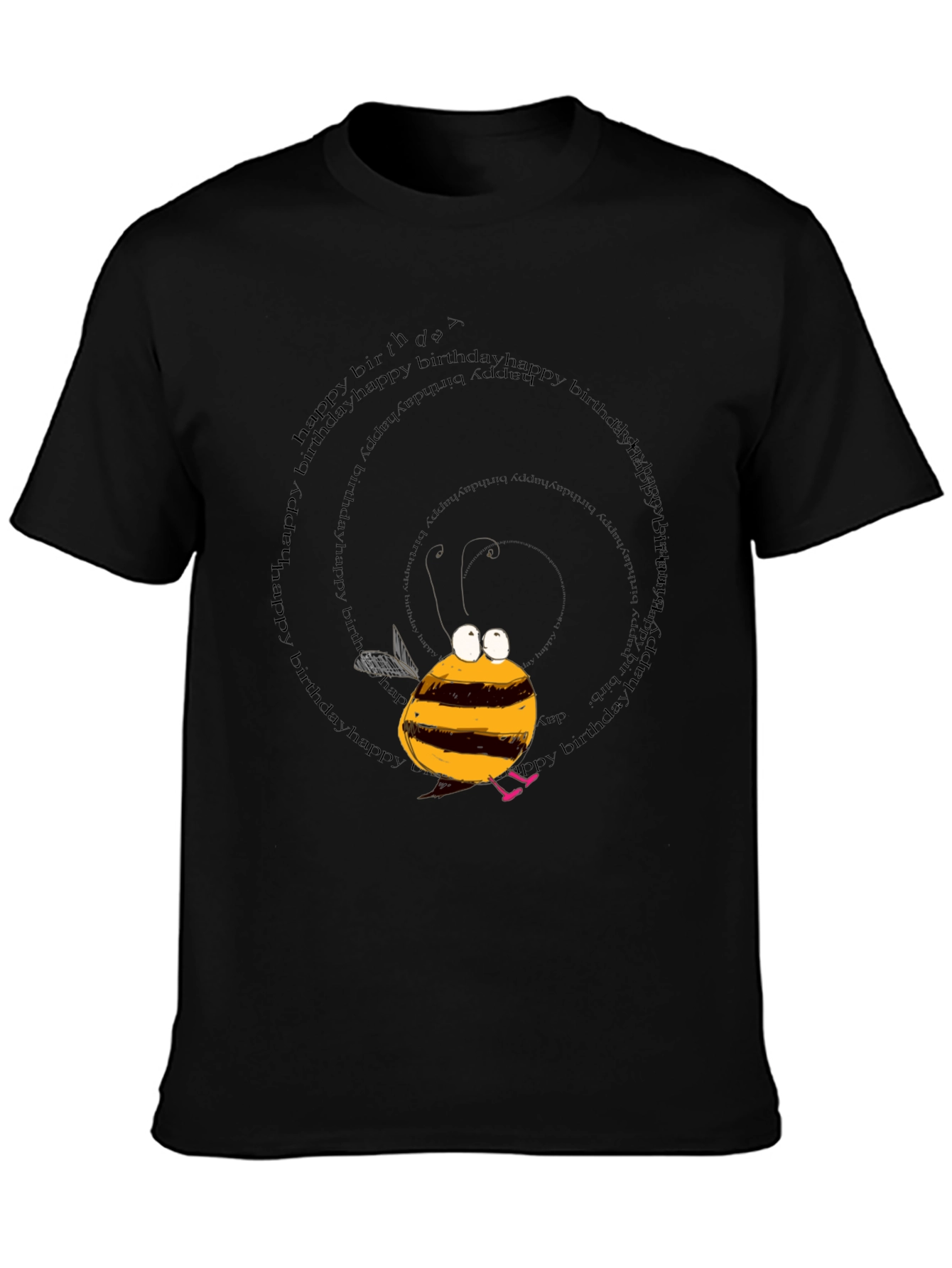 Black Birthday Bee Graphic T-Shirt view 3