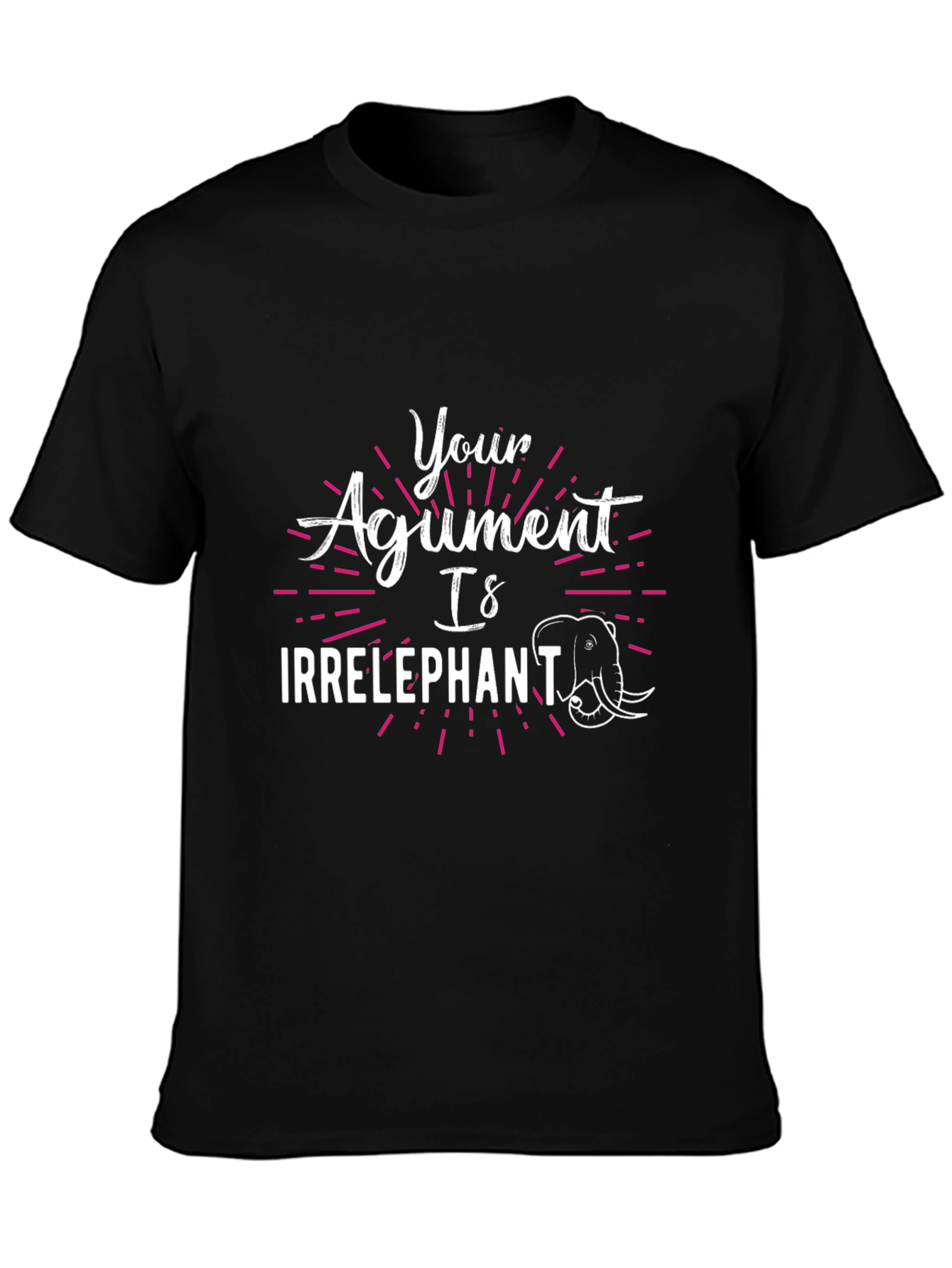 Black Irrelephant Graphic T-Shirt - Funny Sarcastic Tee view 3