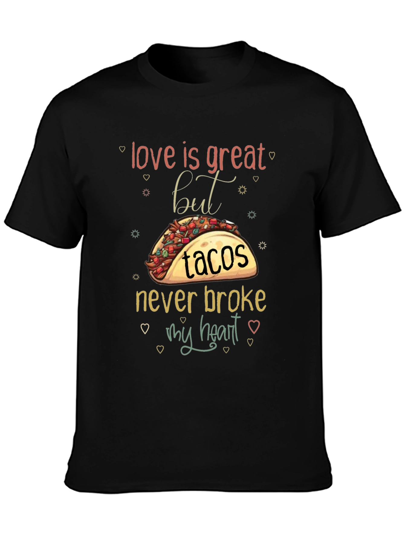Black Love is Great But Tacos T-Shirt view 3