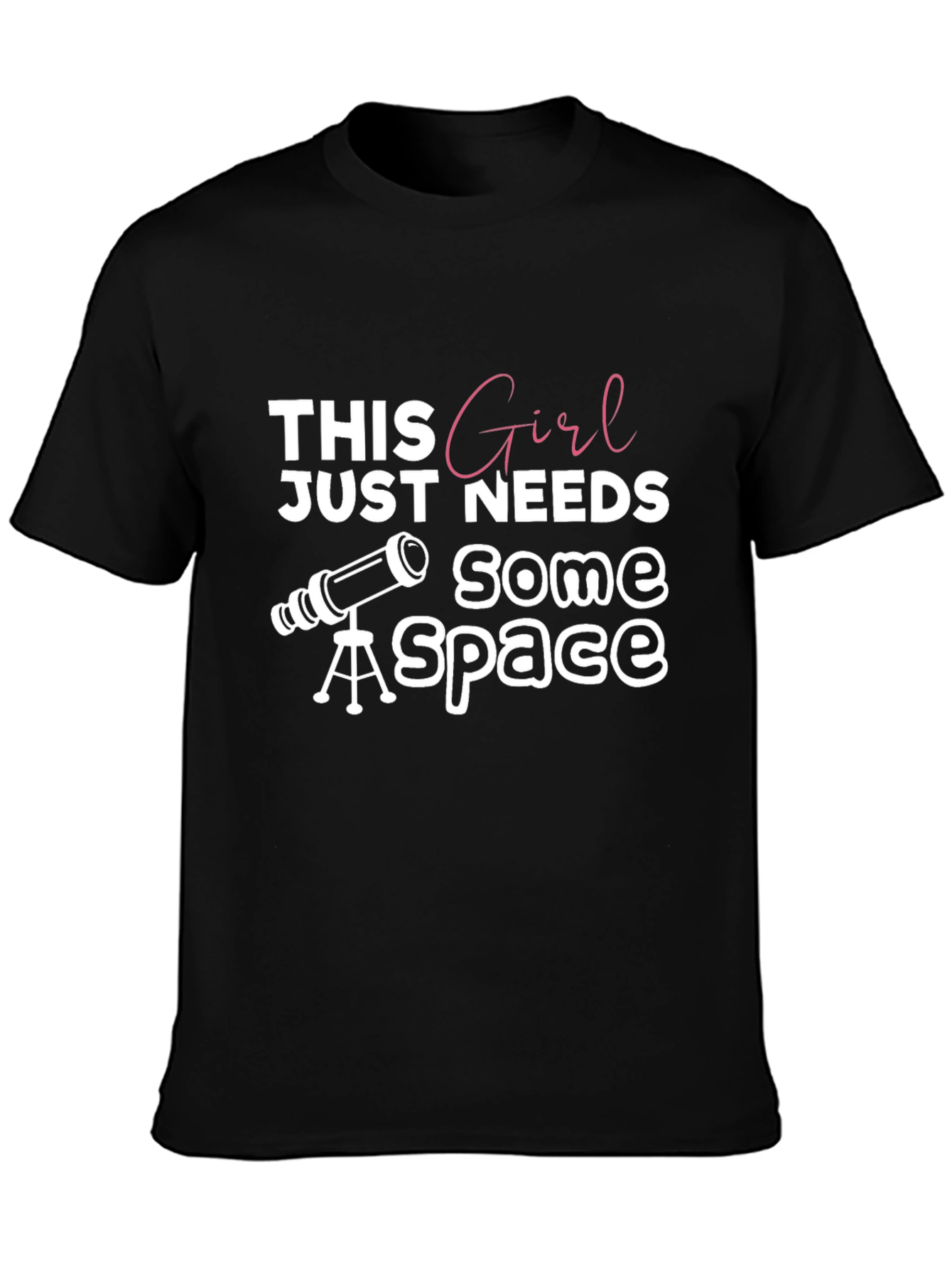 Black Space Girl Black Graphic Tee view 3