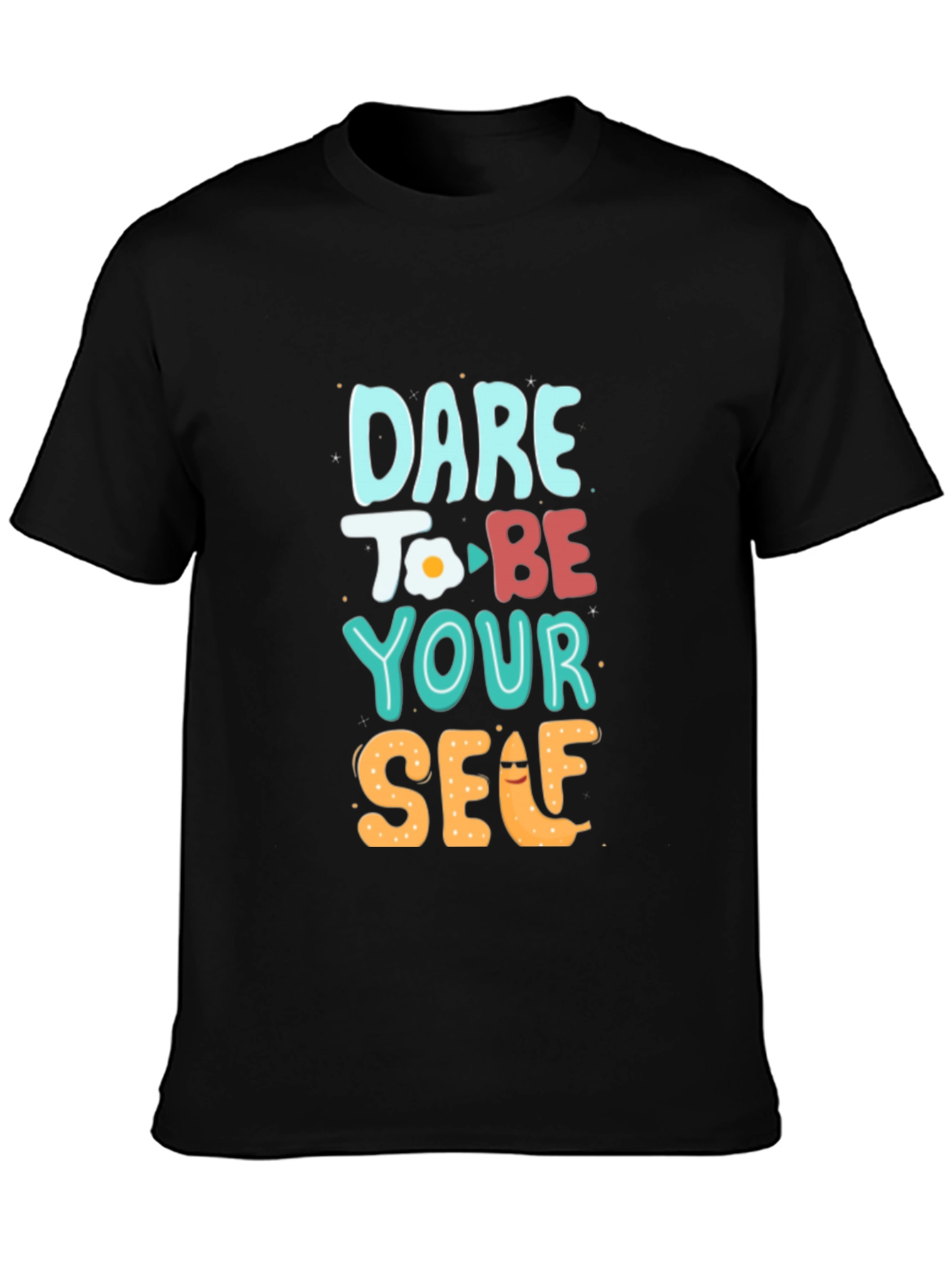 Black Dare to Be Yourself Graphic Tee - Black view 3