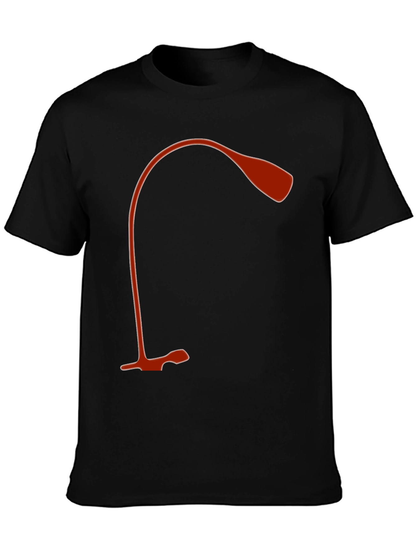 Black Modern Desk Lamp Graphic Tee - Black Cotton Shirt view 3