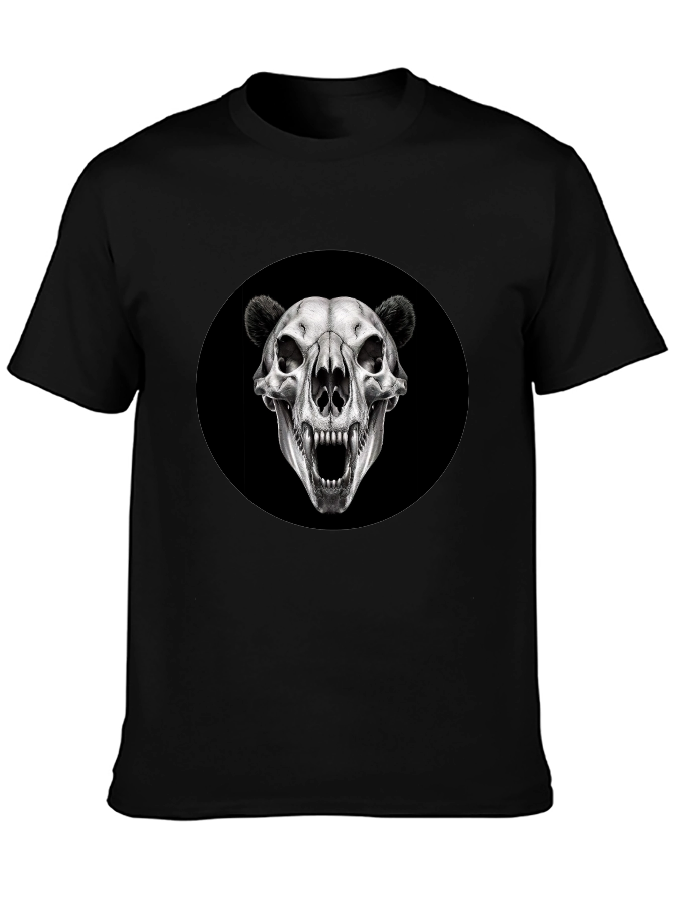 Black Bear Skull Graphic Black T-Shirt view 3