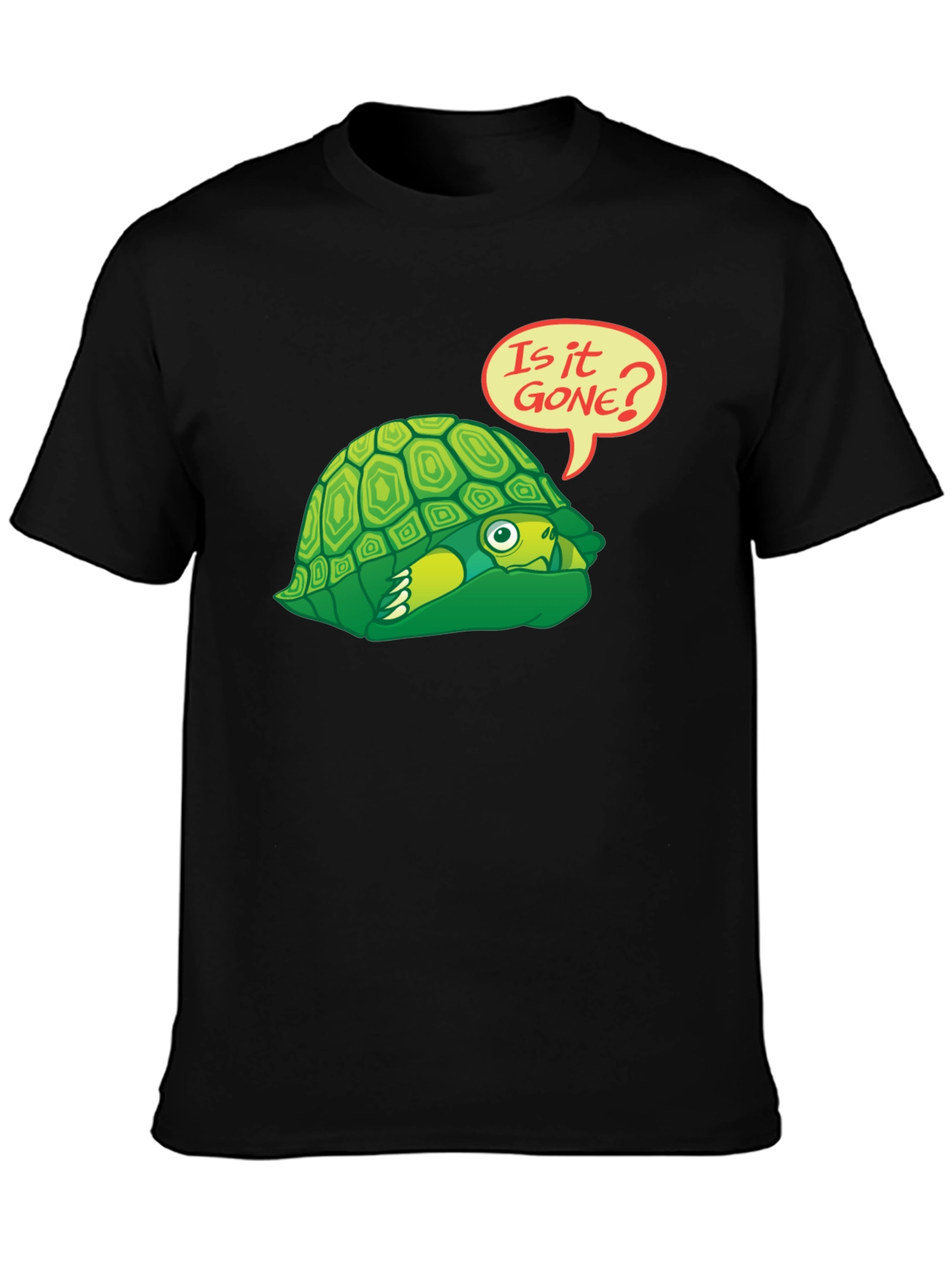 Black Funny Turtle Graphic T-Shirt - Is It Gone? view 3