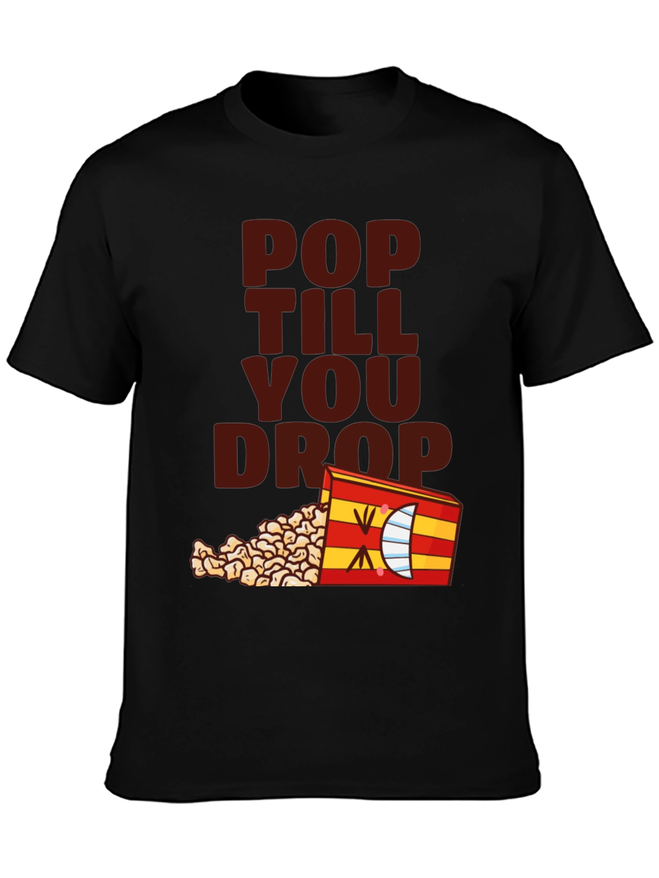 Black Pop Till You Drop T-Shirt - Black Novelty Tee view 3
