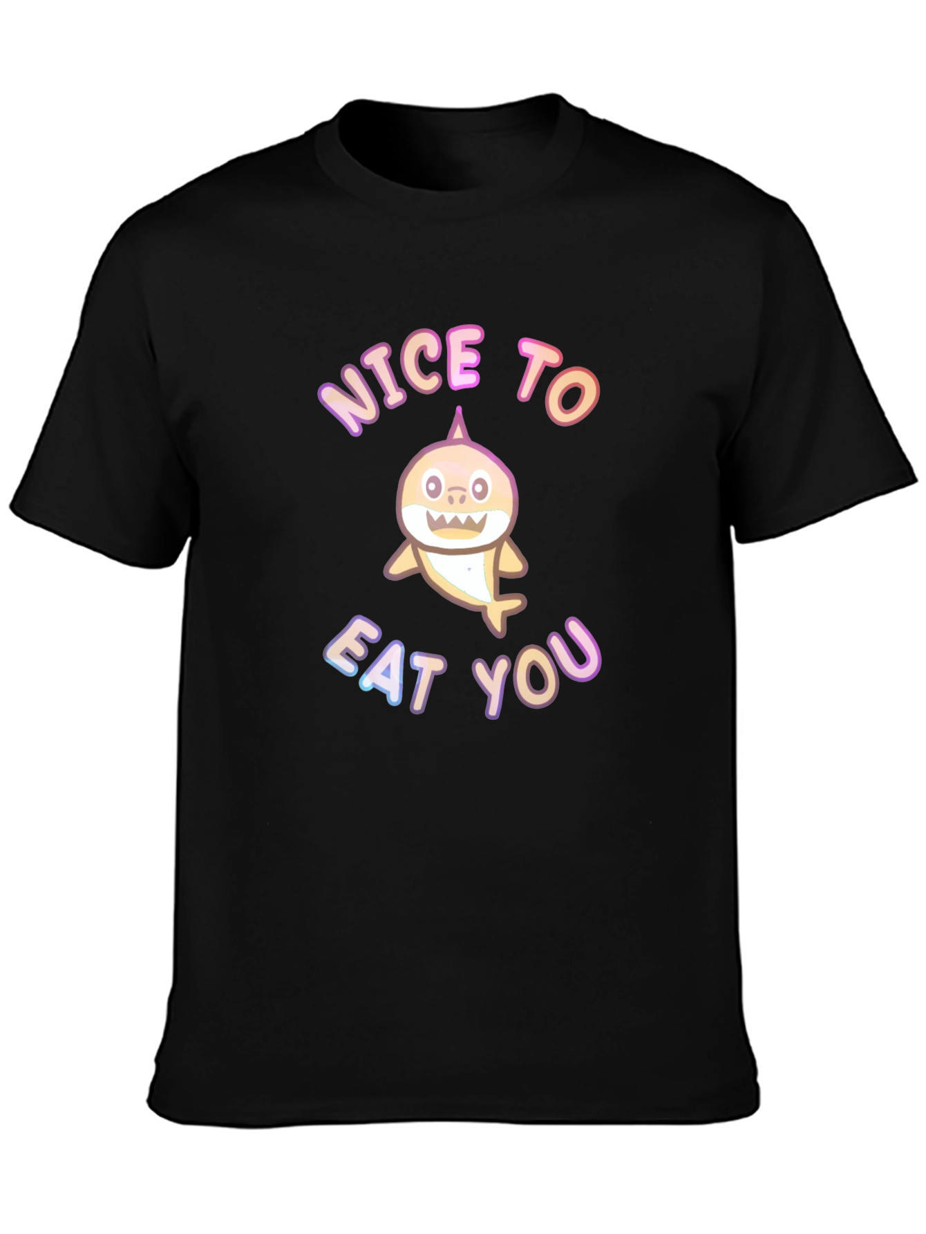 Black Nice to Eat You Shark Graphic Tee view 3